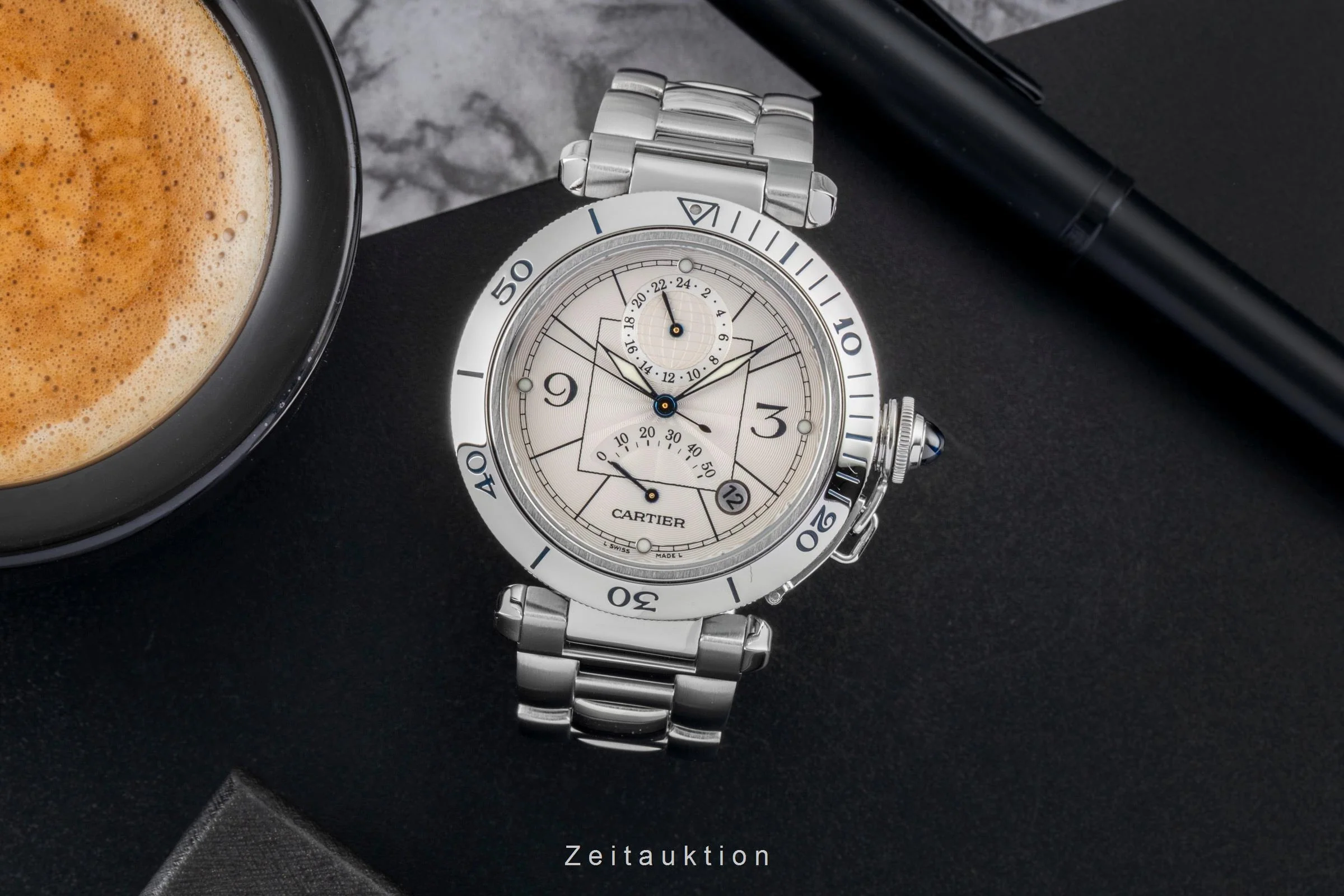 Cartier Pasha steel automatic men's watch W31037H3  [2600385] - Image 4