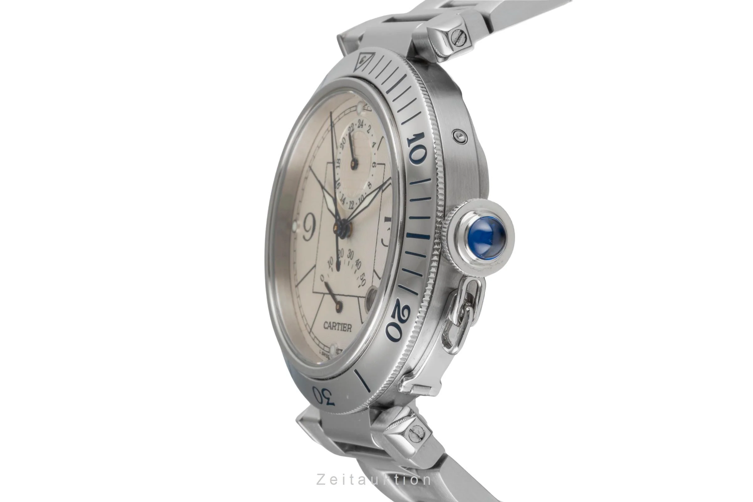 Cartier Pasha steel automatic men's watch W31037H3  [2600385] - Image 7