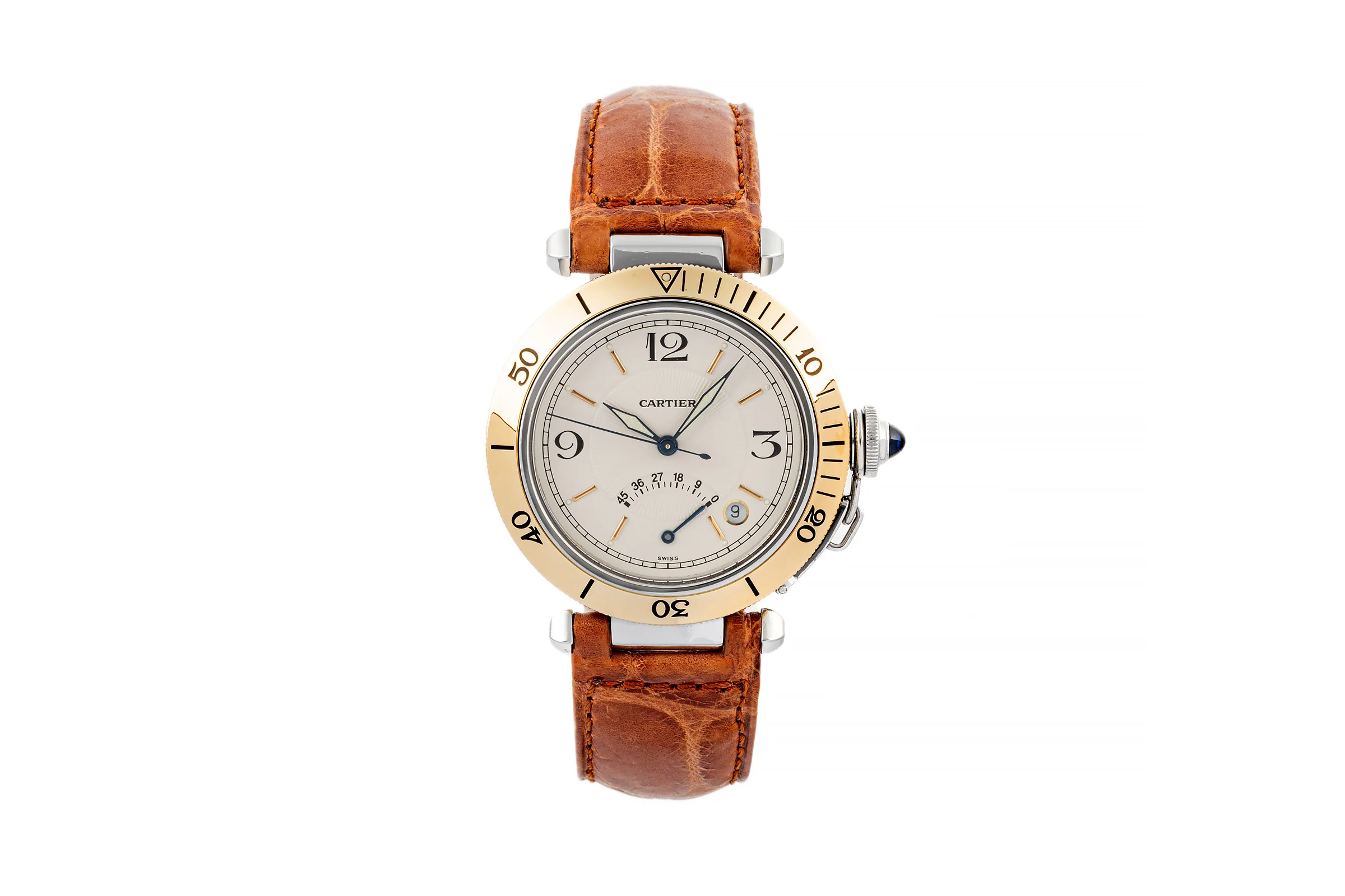 Cartier Pasha steel / gold automatic men's watch W3101255  1033  [2302035] - Image 4