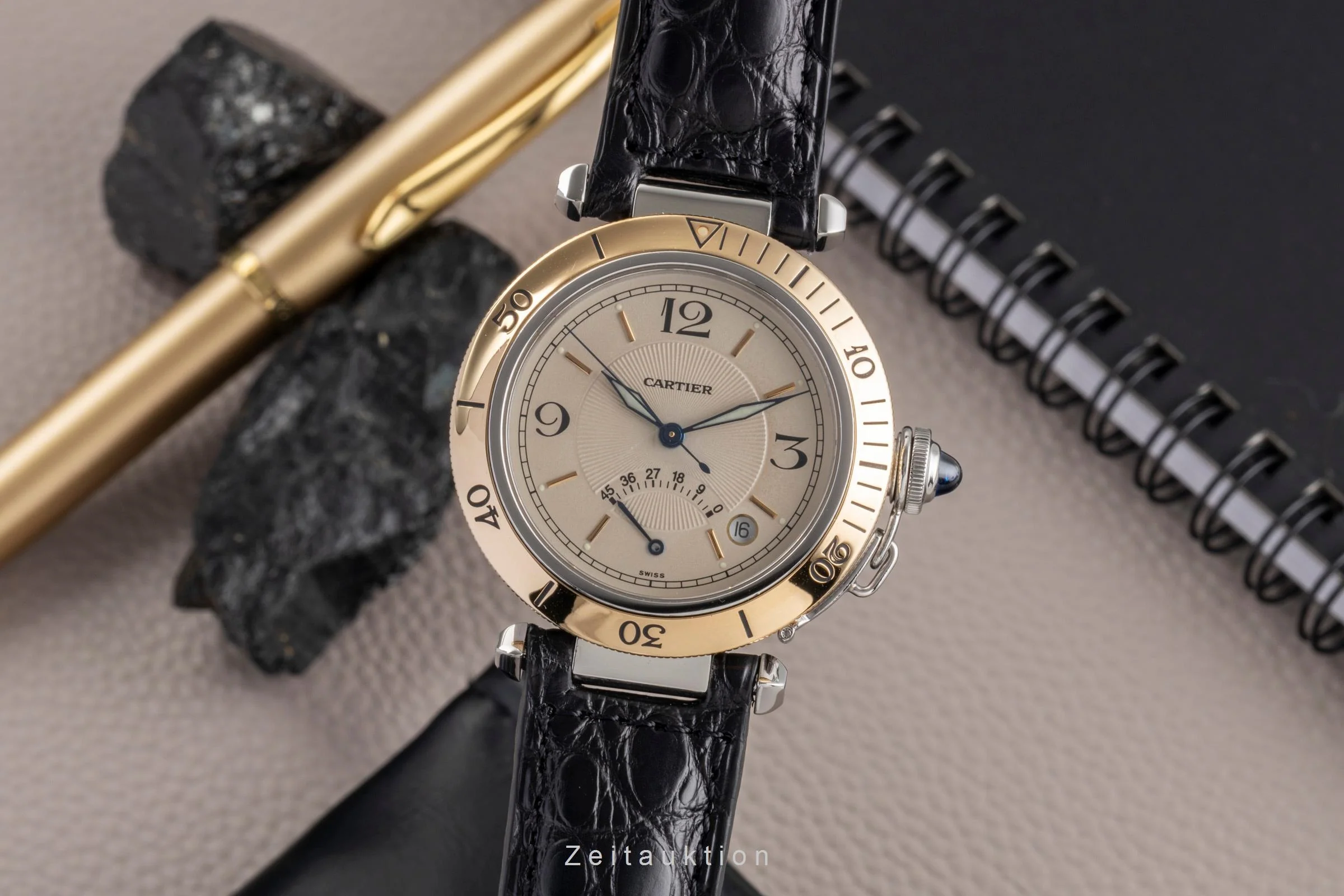Cartier Pasha steel / gold automatic men's watch W31012H3  [2502820] - Image 2