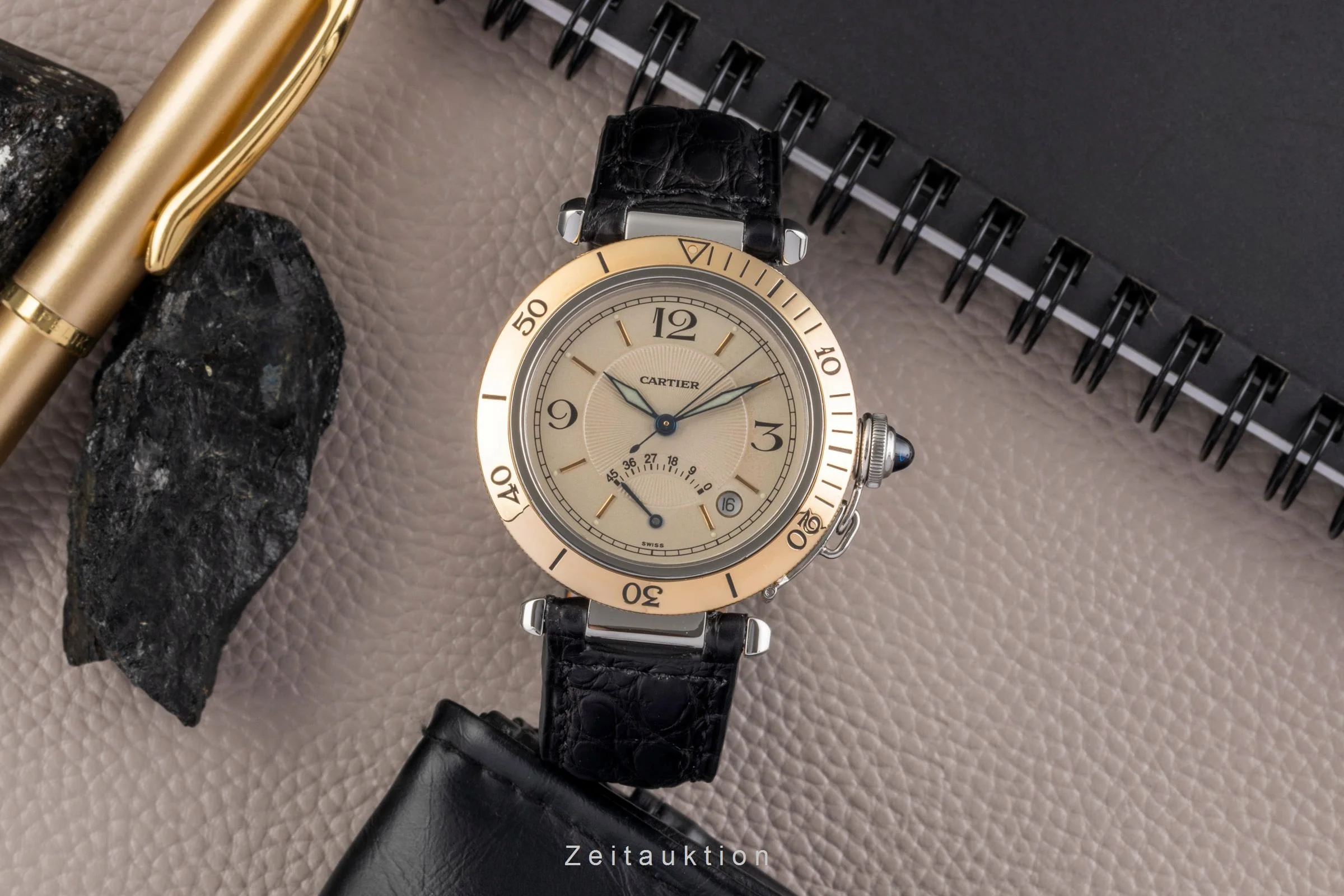 Cartier Pasha steel / gold automatic men's watch W31012H3  [2502820] - Image 4