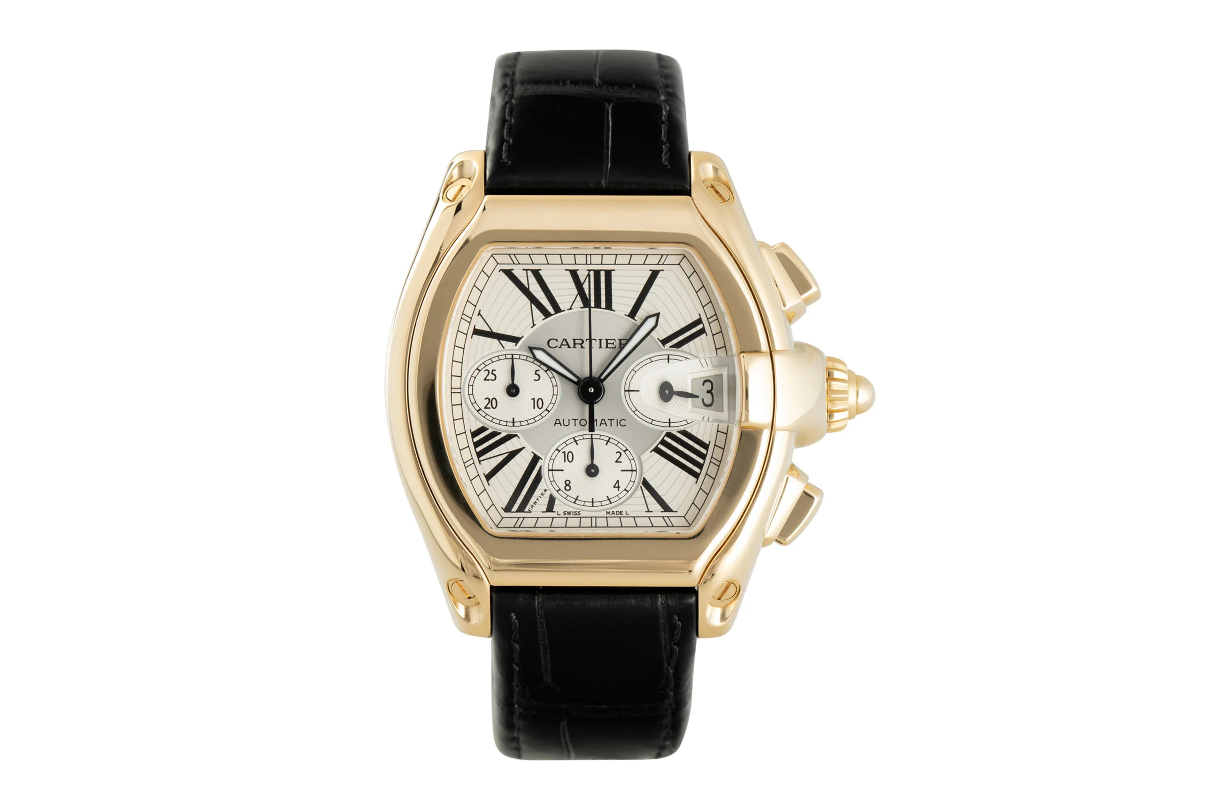 Cartier Roadster chronograph 18 ct gold automatic men's watch 2619  [2107547] - Image 4