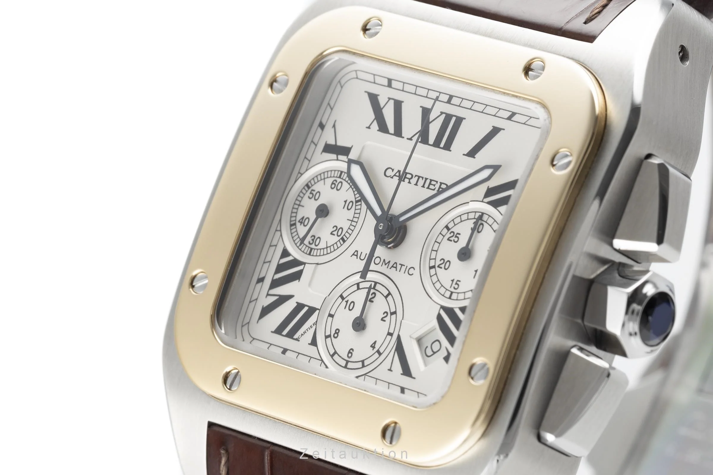 Cartier Santos 100 chronograph steel / gold automatic men's watch 2740 LP: 14300EUR  [2204341] - Image 10