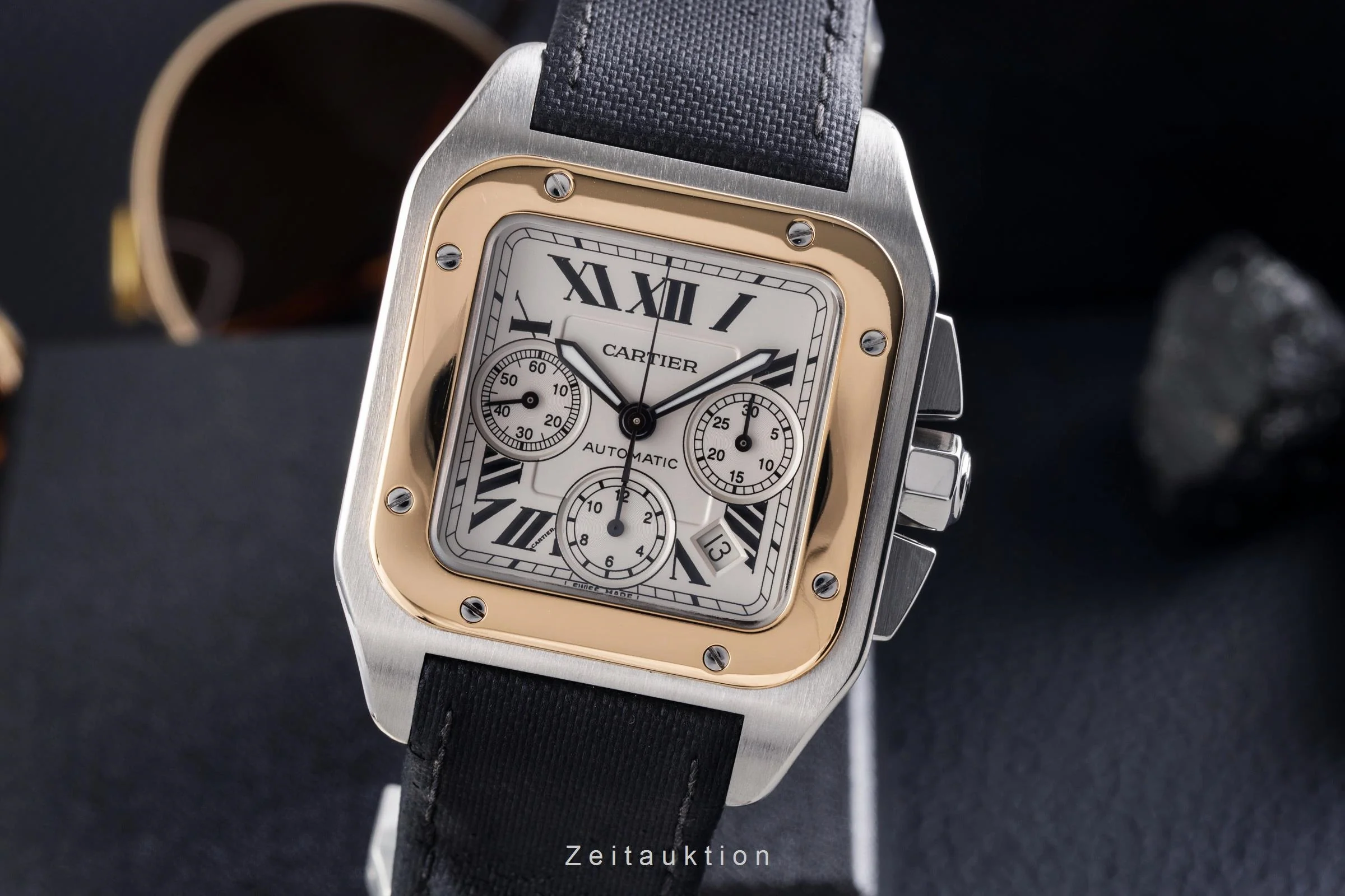 Cartier Santos 100 chronograph steel / gold automatic men's watch W20091X7 LP: 16700EUR  [2505269] - Image 2