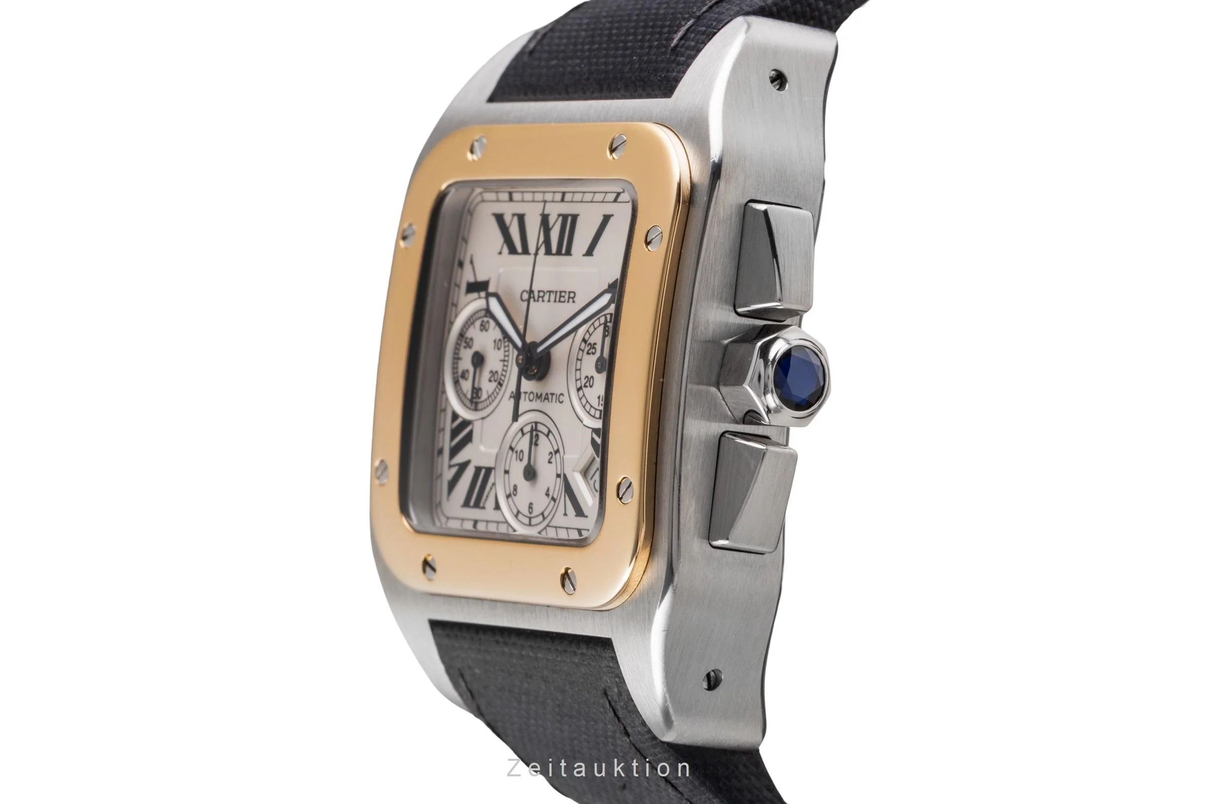Cartier Santos 100 chronograph steel / gold automatic men's watch W20091X7 LP: 16700EUR  [2505269] - Image 7