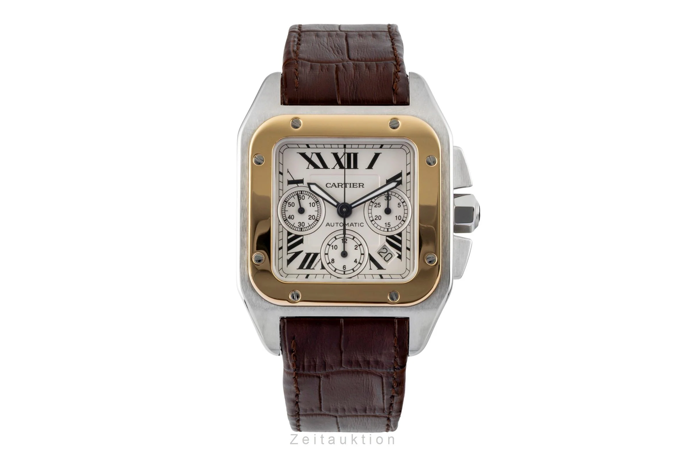 Cartier Santos 100 chronograph steel / gold automatic men's watch W20091X7  [2600828] - Image 5