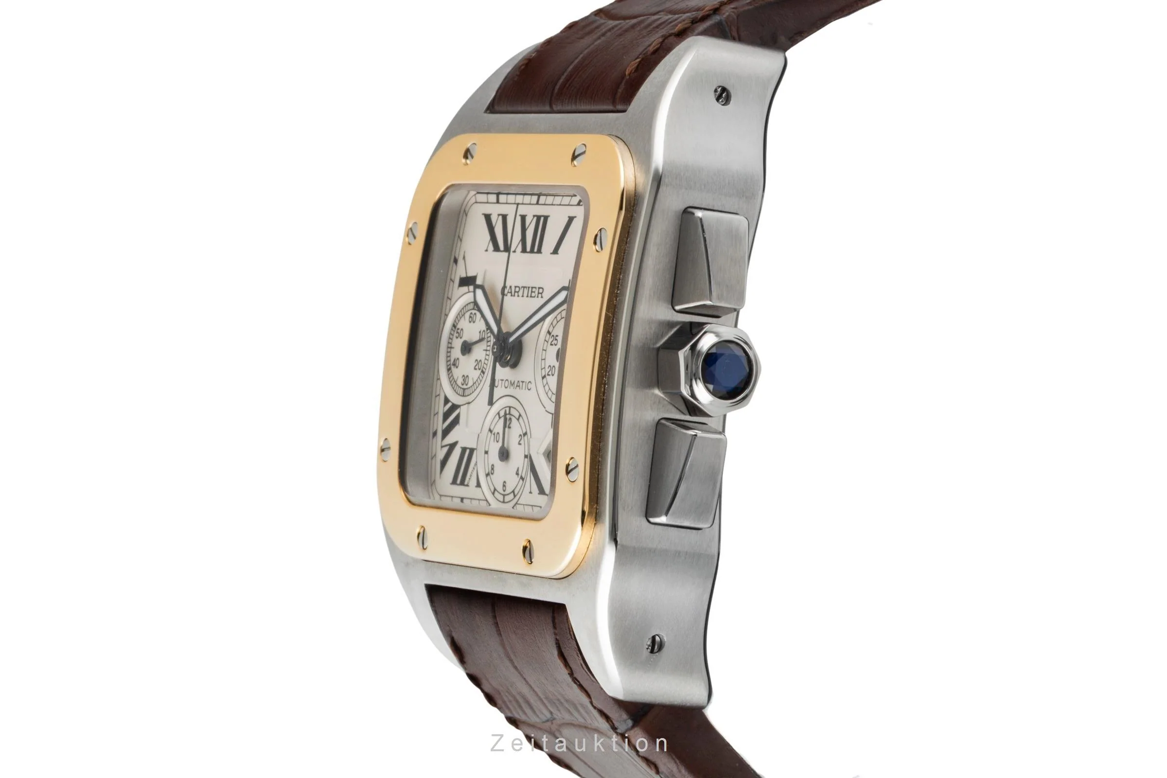Cartier Santos 100 chronograph steel / gold automatic men's watch W20091X7  [2600828] - Image 7