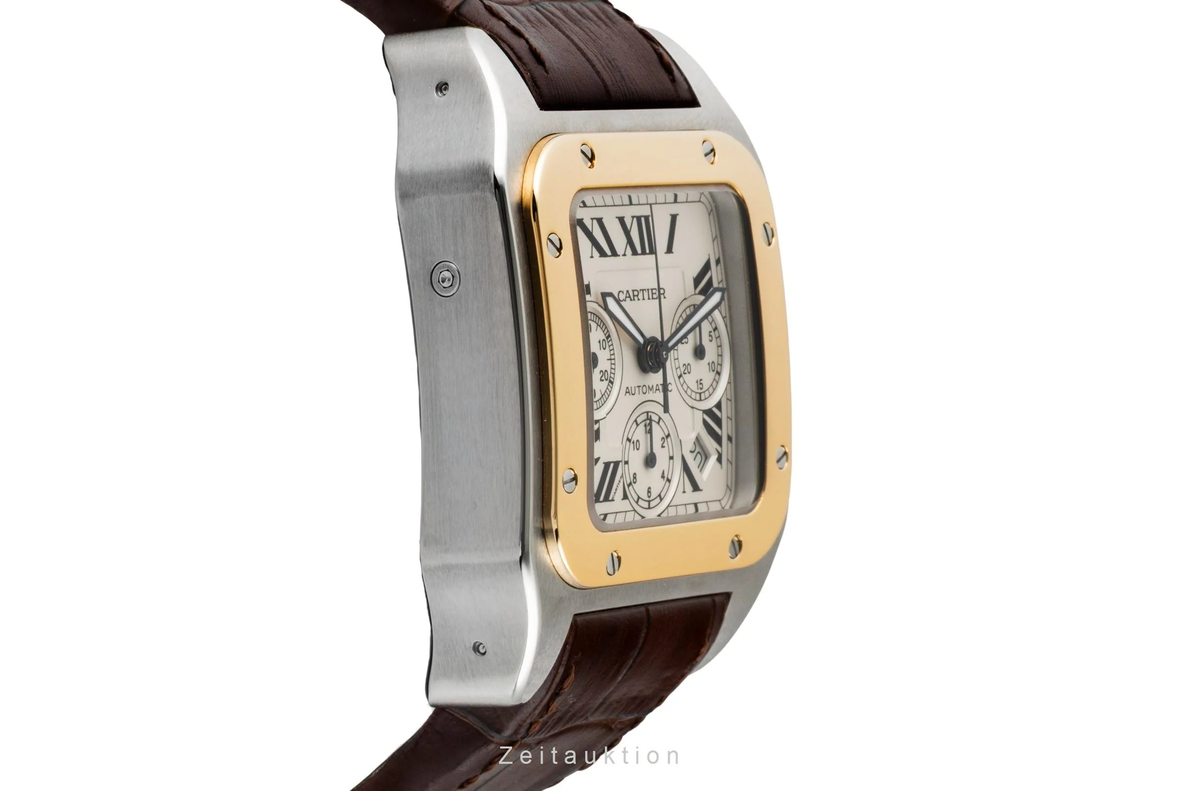 Cartier Santos 100 chronograph steel / gold automatic men's watch W20091X7  [2600828] - Image 8
