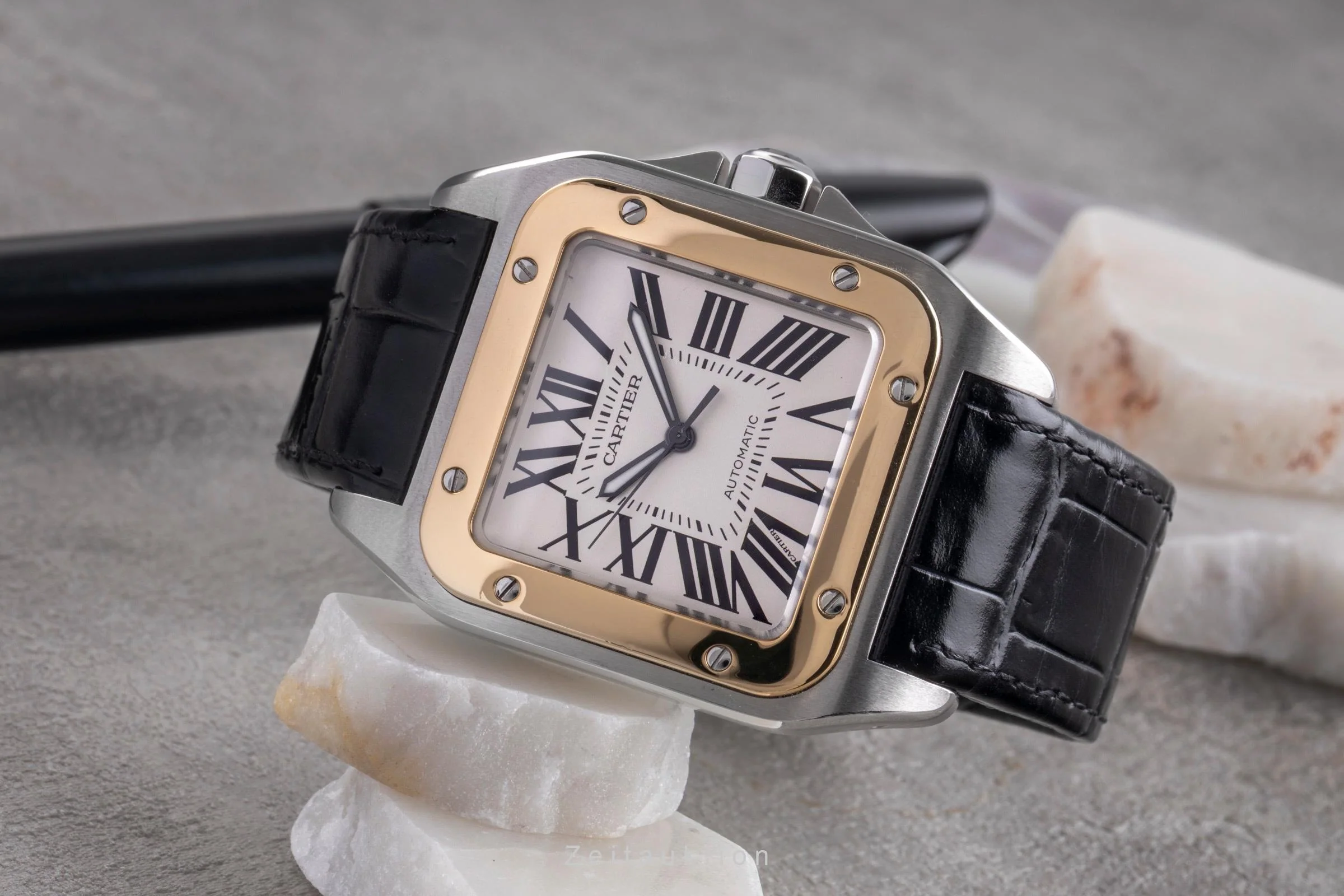 Cartier Santos 100 steel / gold automatic men's watch W20072X7  [2504420] - Image 3