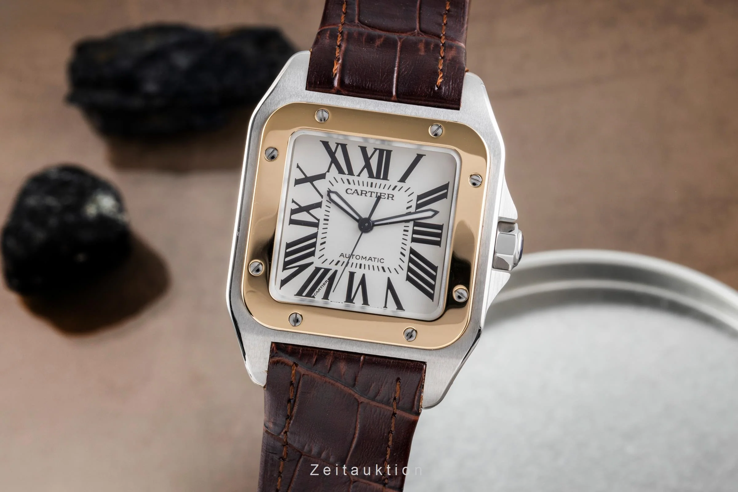 Cartier Santos 100 steel / gold automatic men's watch W20077X7  [2505262] - Image 2