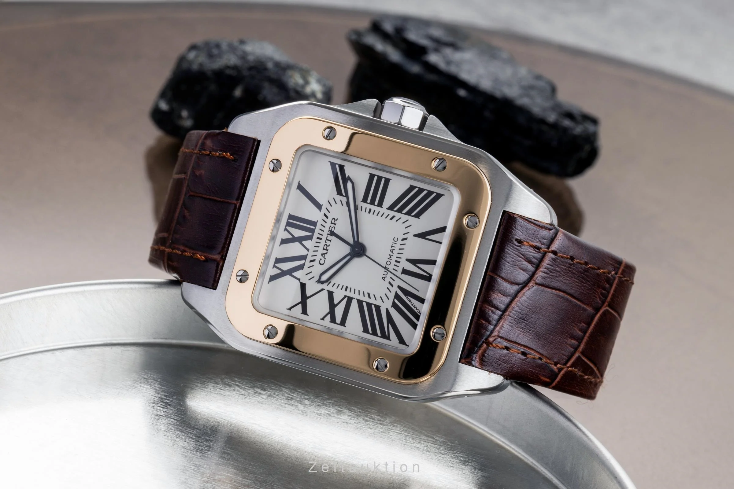 Cartier Santos 100 steel / gold automatic men's watch W20077X7  [2505262] - Image 3