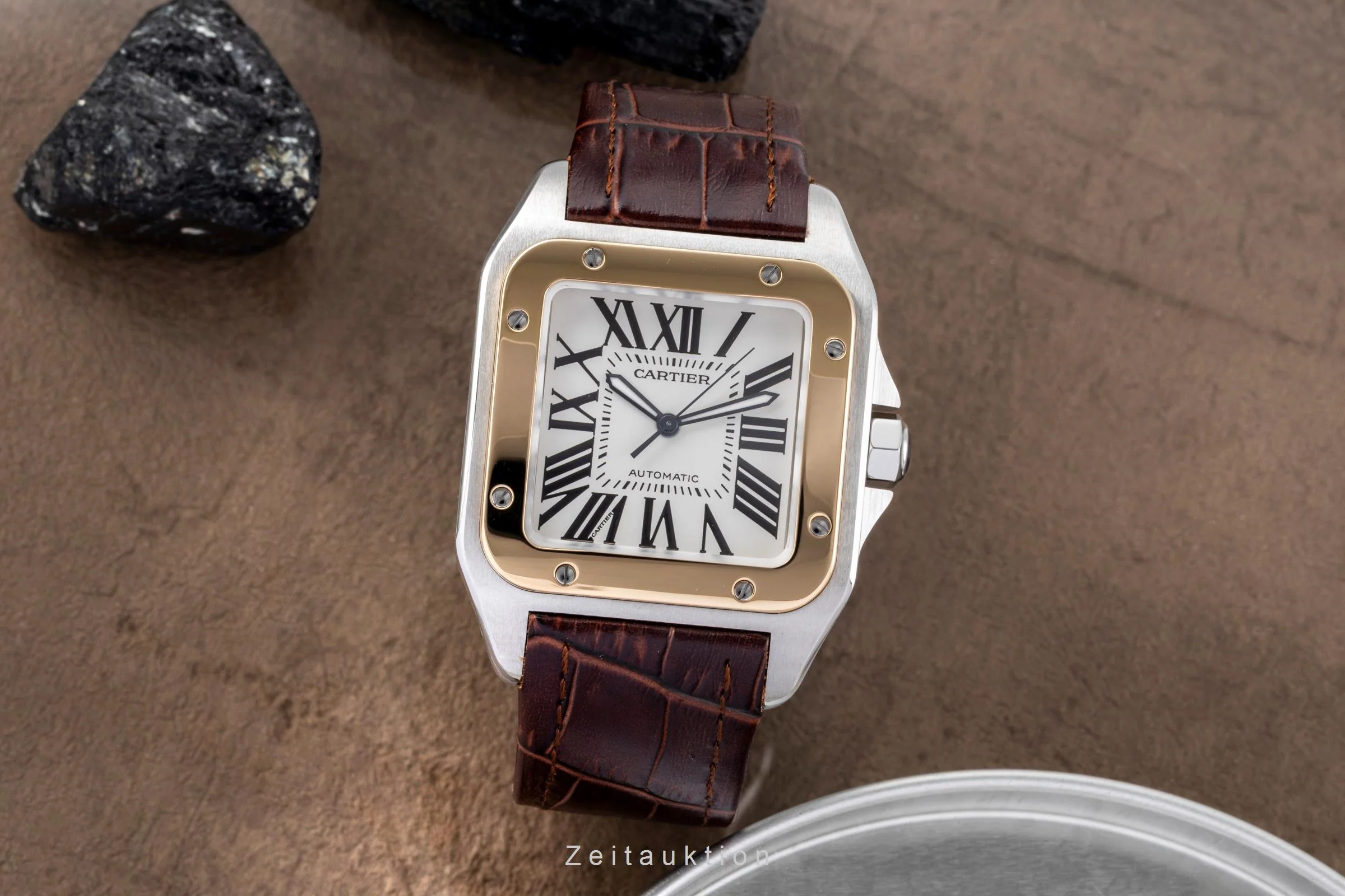 Cartier Santos 100 steel / gold automatic men's watch W20077X7  [2505262] - Image 4