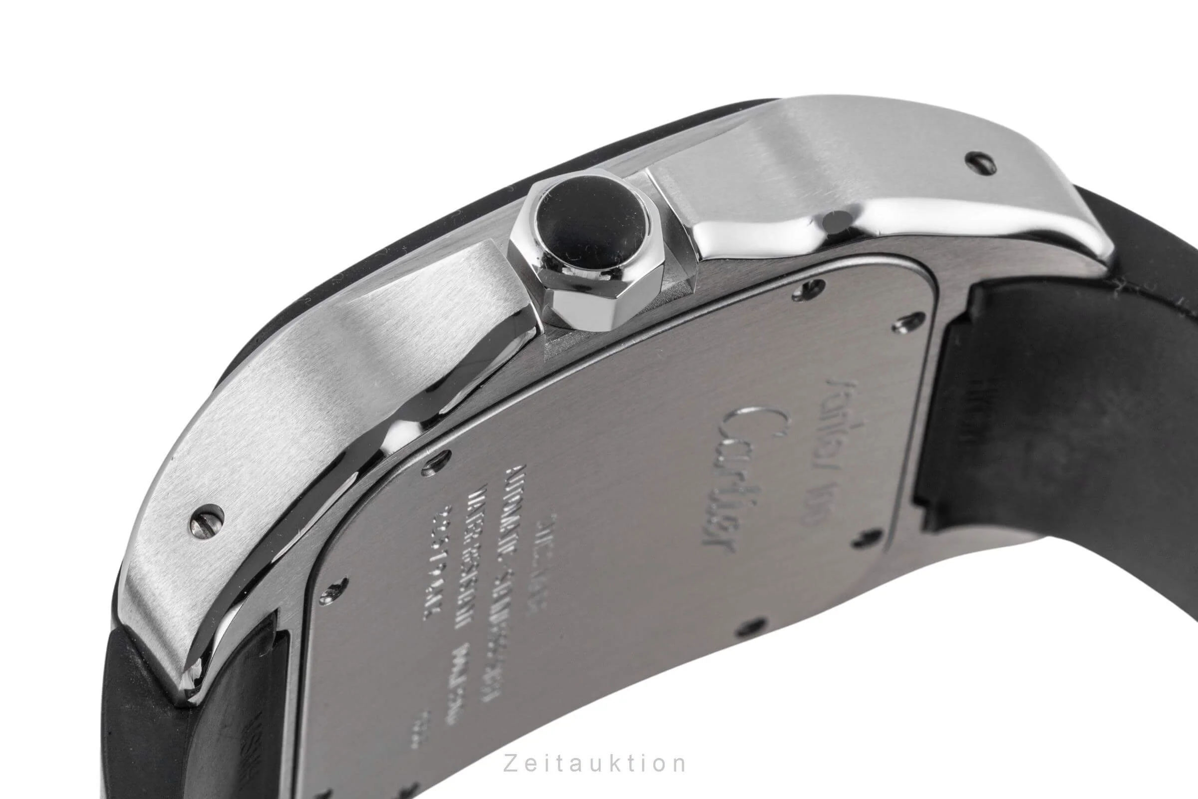 Cartier Santos 100 Steel / rubber automatic men's watch W20121U2, 2656  [2403311] - Image 9