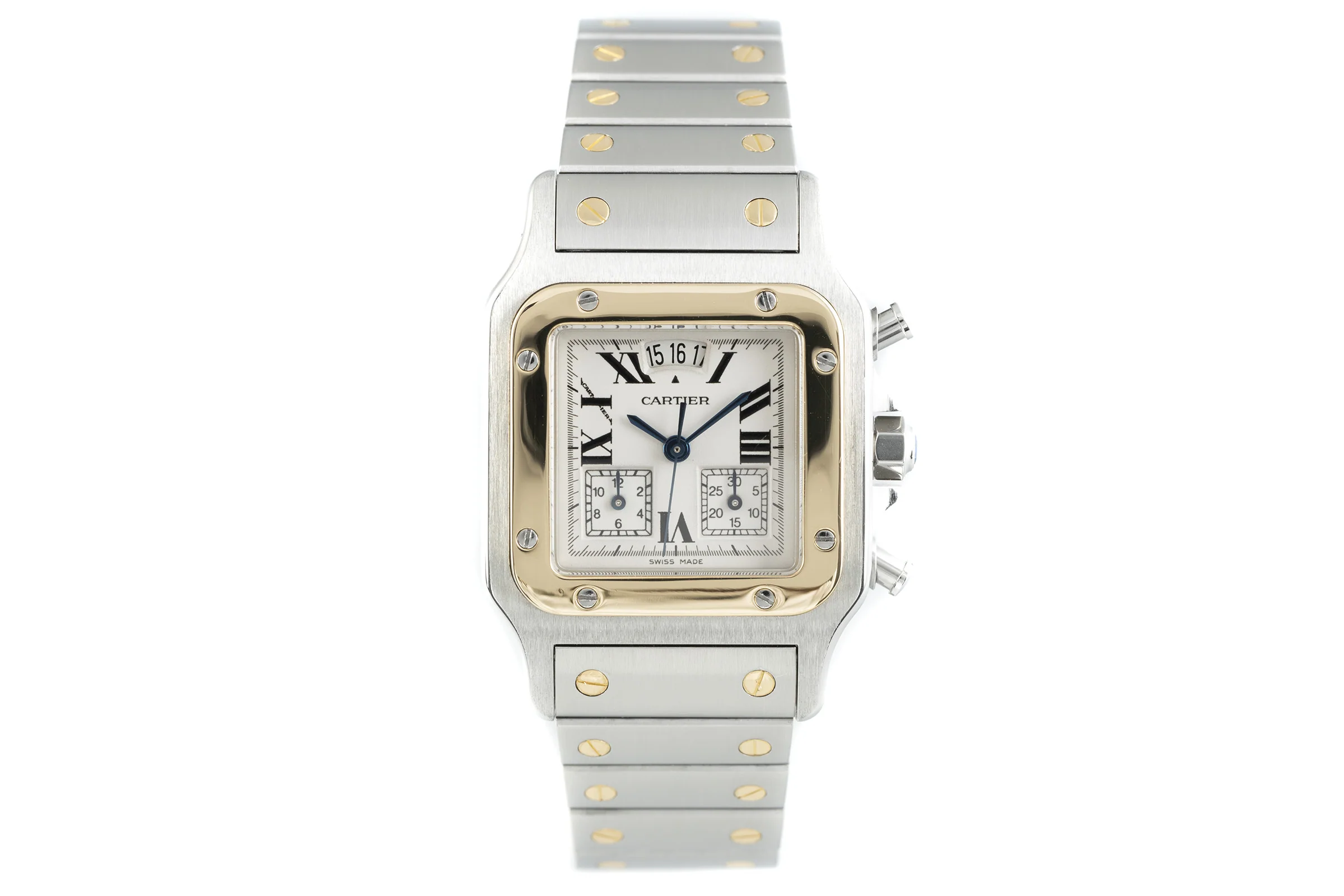 Cartier Santos chronograph steel / gold quartz men's watch 2425  [2107771] - Image 4