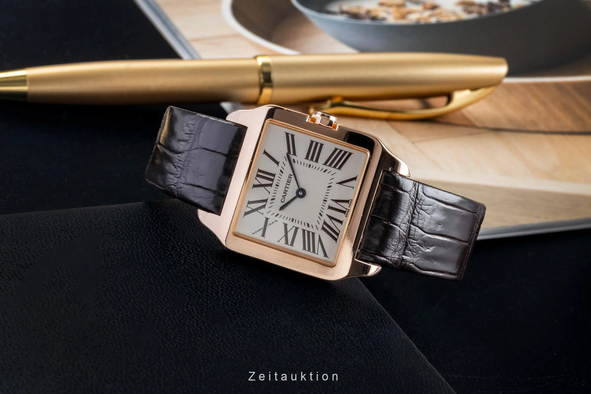 Cartier Santos Dumont 18 ct red gold quartz men's watch W2009251,2788  [2500275] - Image 3
