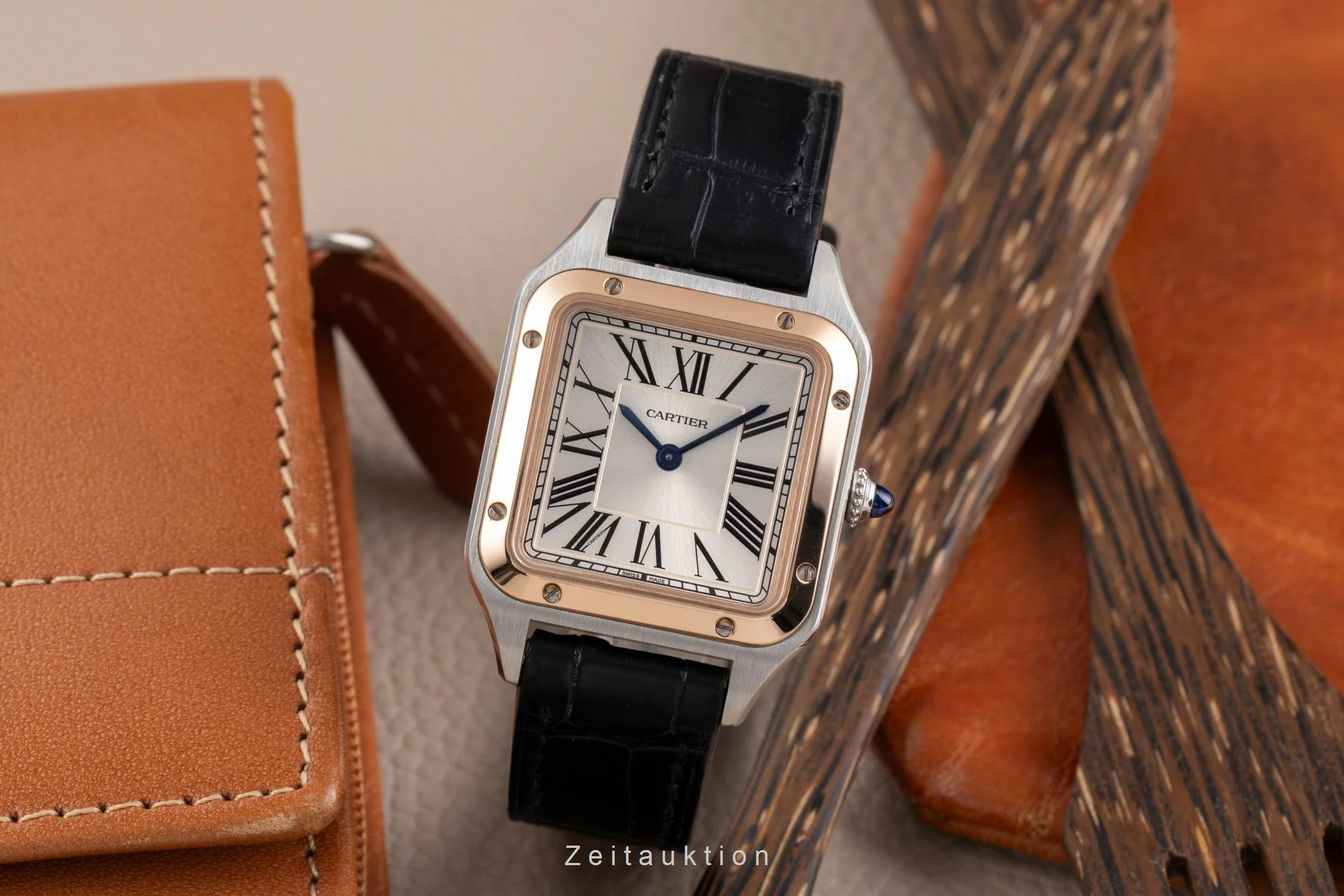 Cartier Santos Dumont steel / gold quartz men's watch W2SA0012  [2505273] - Image 4