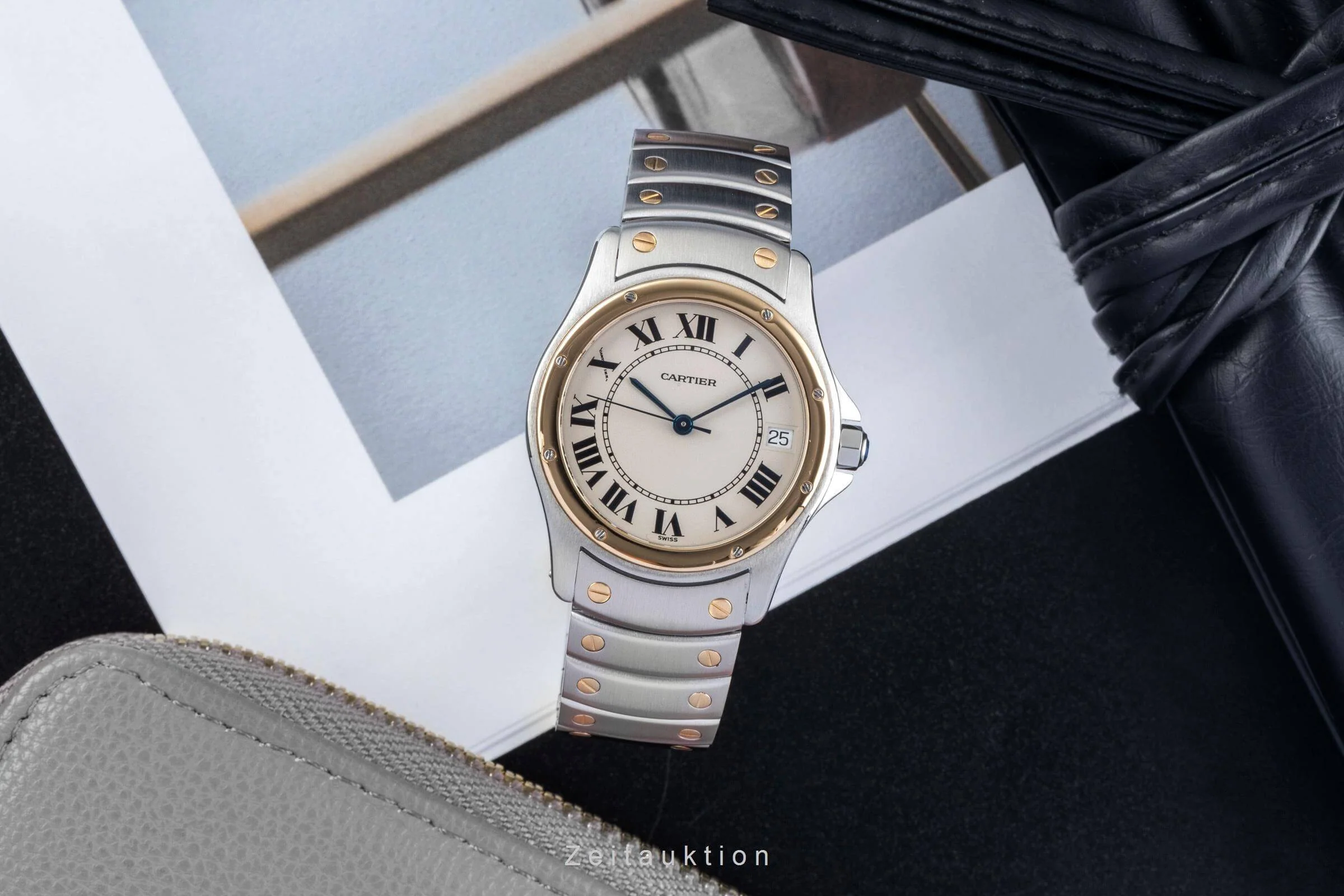 Cartier Santos Ronde steel / gold automatic men's watch W20036R3  [2406385] - Image 3