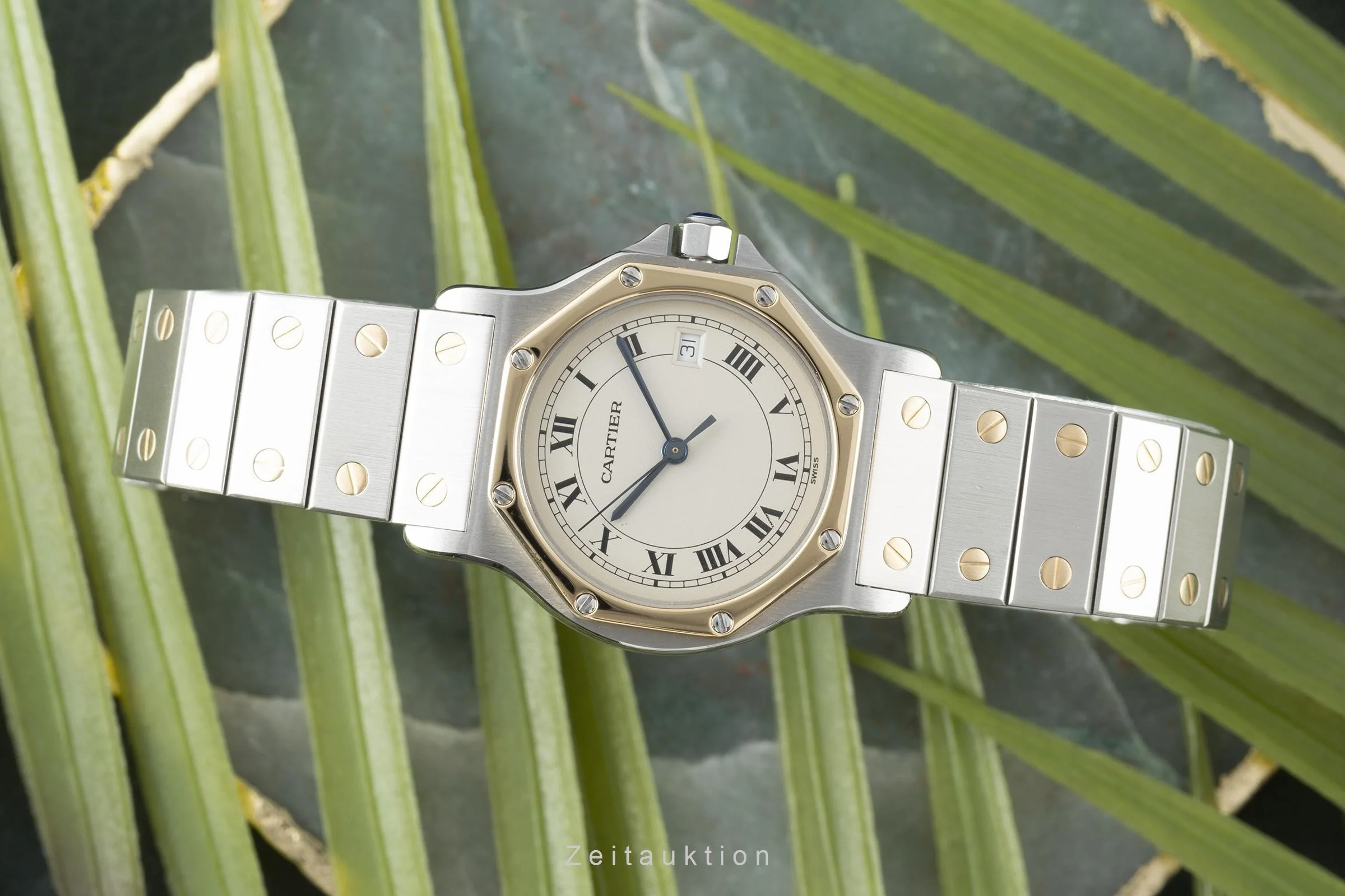 Cartier Santos Ronde steel / gold quartz women's watch 187902  [2204091] - Image 2