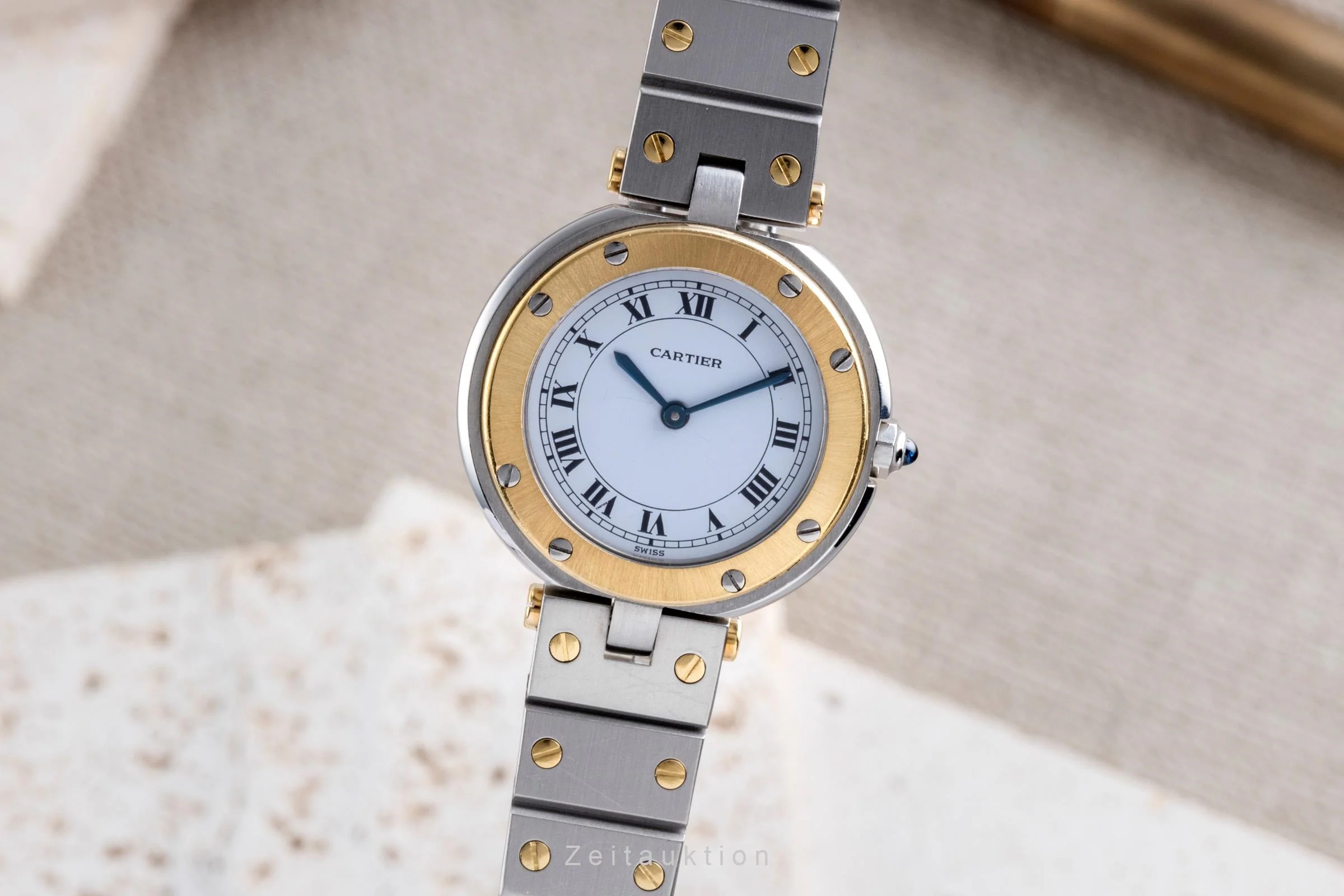 Cartier Santos Ronde steel / gold quartz women's watch 8191  [2505526] - Image 2