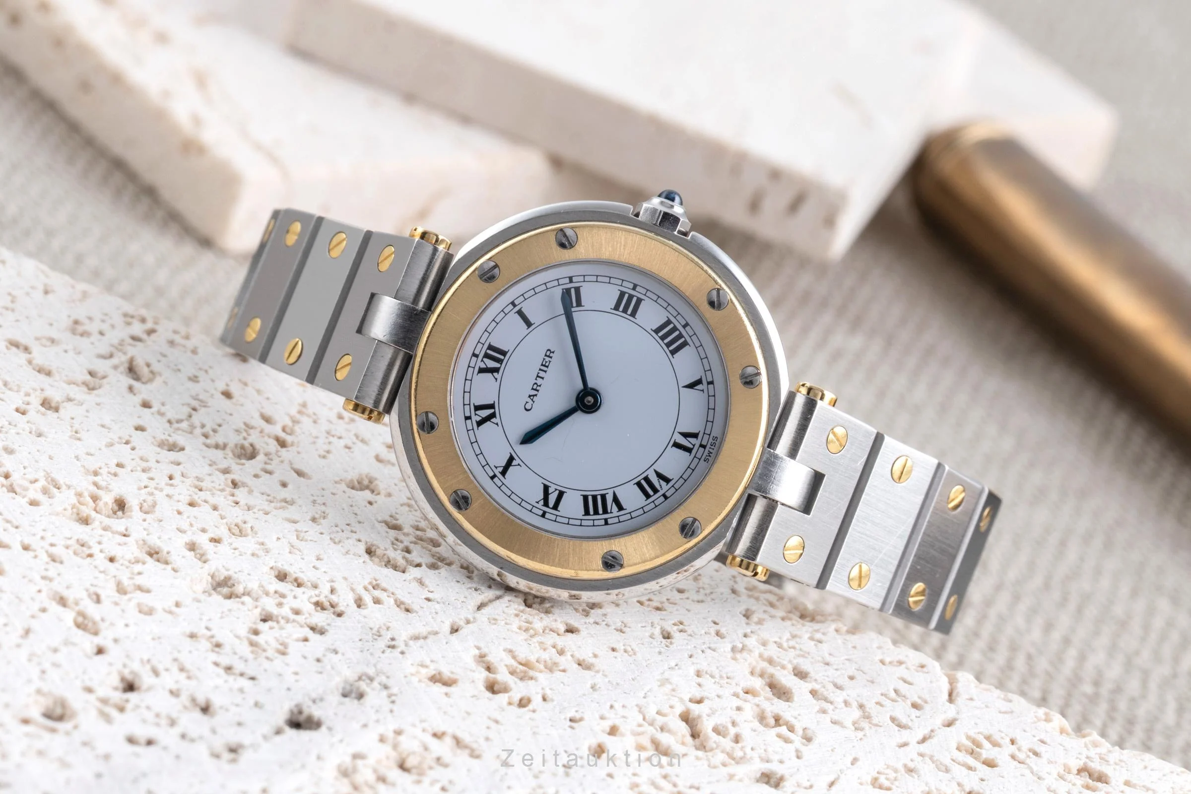 Cartier Santos Ronde steel / gold quartz women's watch 8191  [2505526] - Image 3
