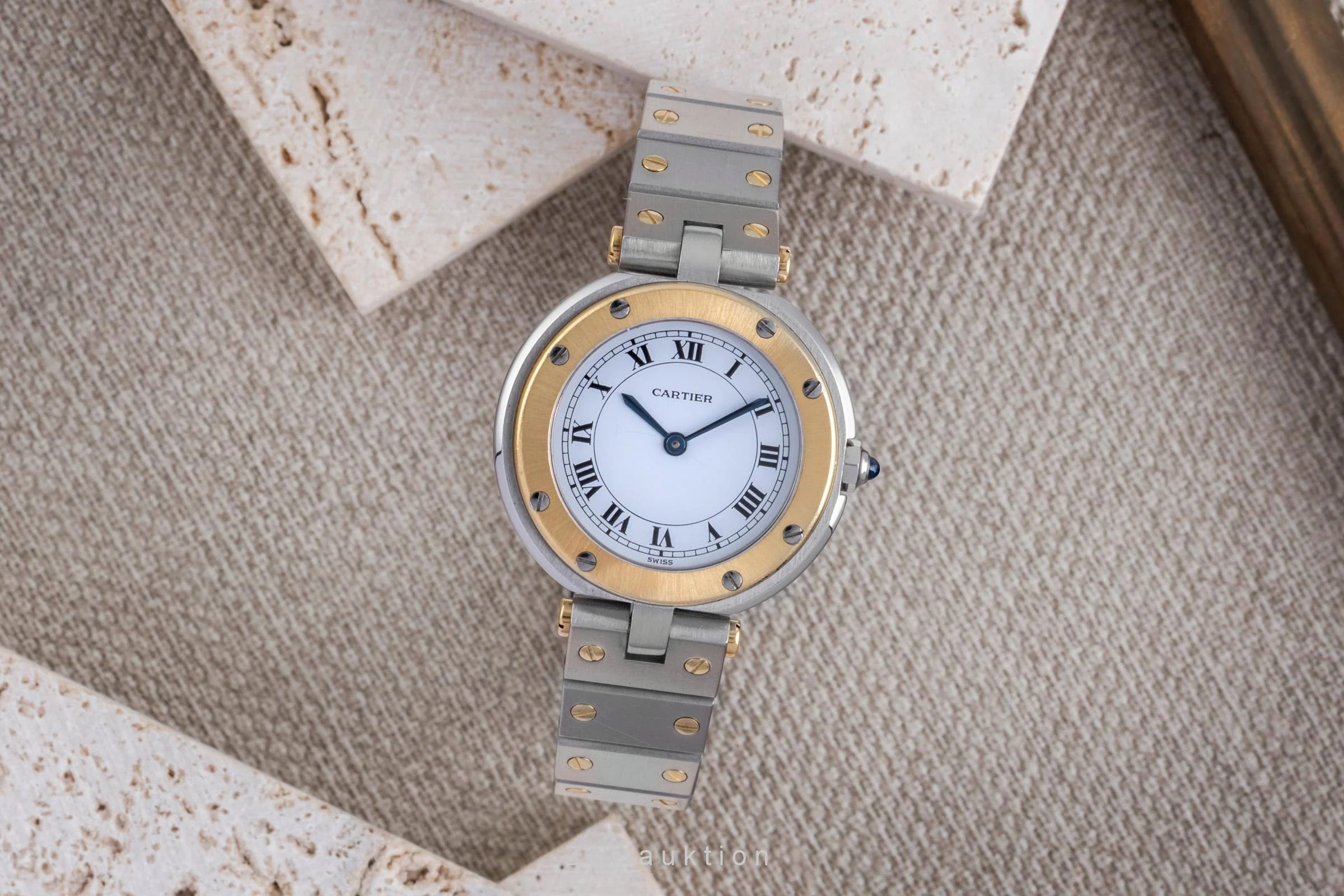Cartier Santos Ronde steel / gold quartz women's watch 8191  [2505526] - Image 4