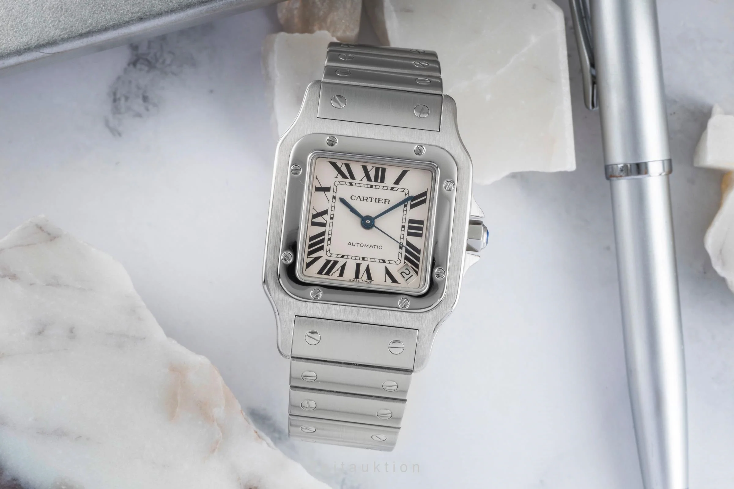 Cartier Santos steel automatic men's watch 2823  [2504987] - Image 4