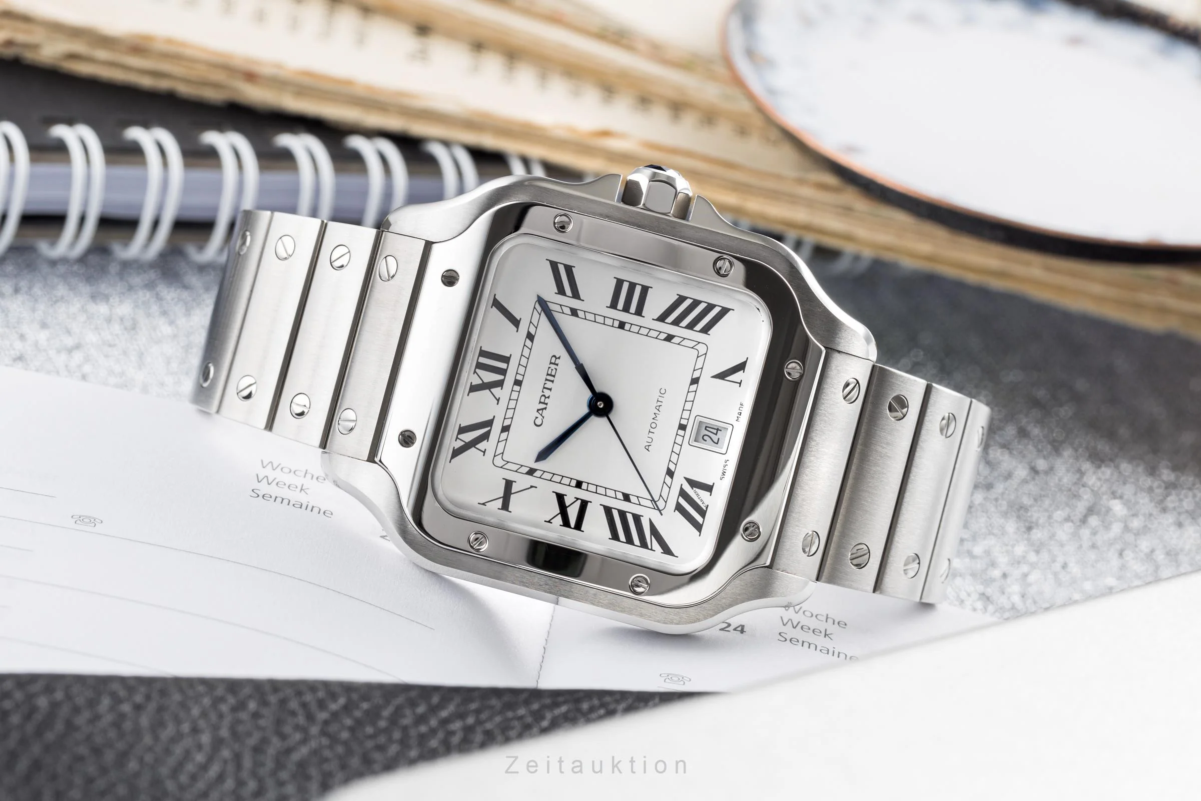 Cartier Santos steel automatic men's watch WSSA0018 LP: 7600EUR  [2203668] - Image 2