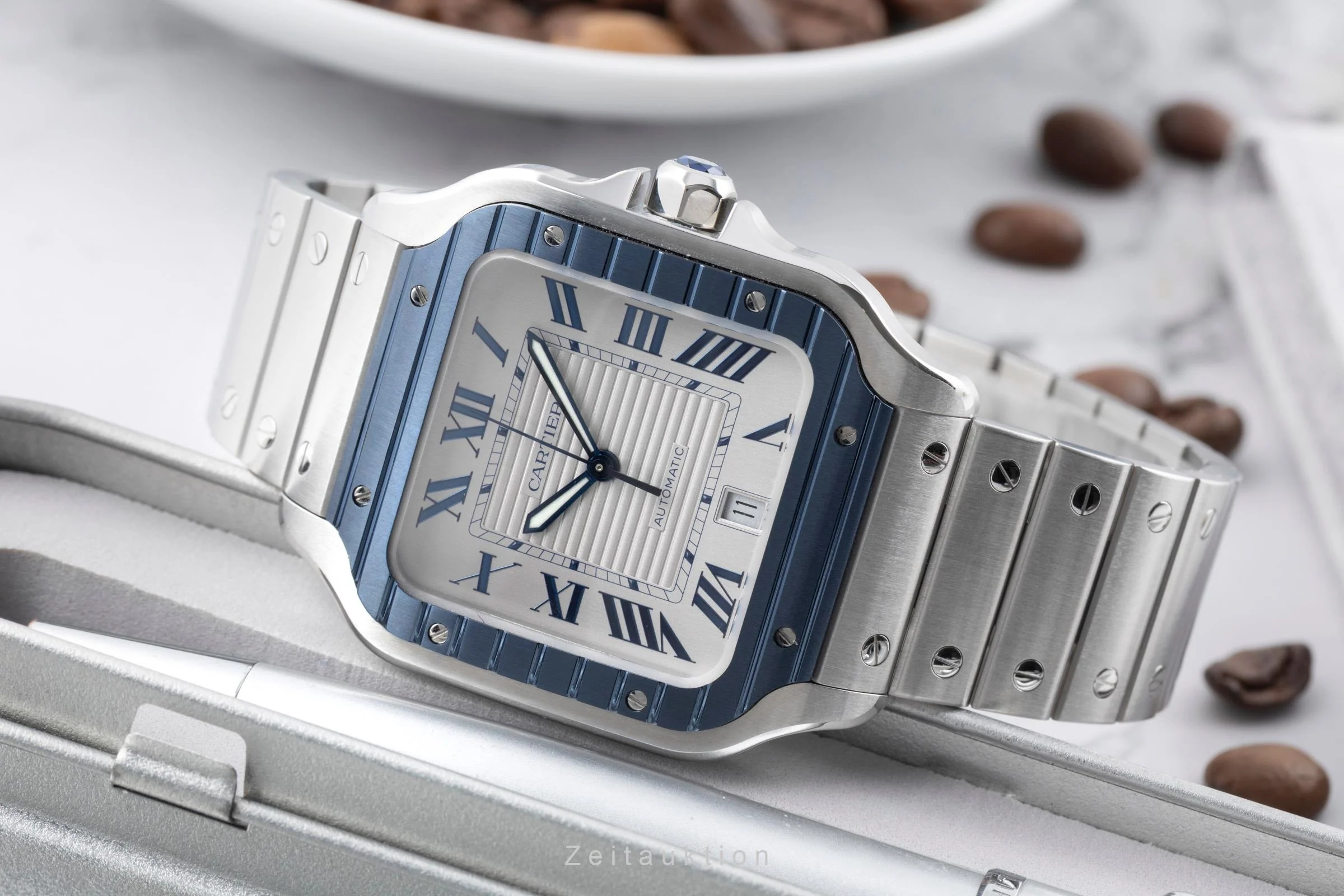 Cartier Santos steel automatic men's watch WSSA0047  [2601148] - Image 3