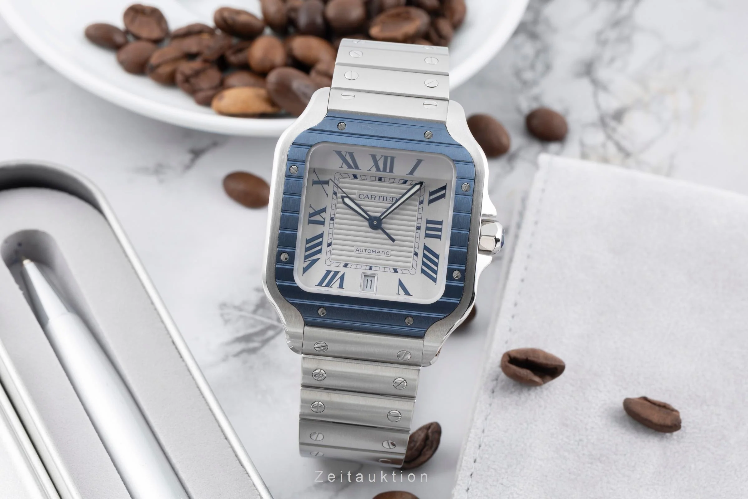 Cartier Santos steel automatic men's watch WSSA0047  [2601148] - Image 4
