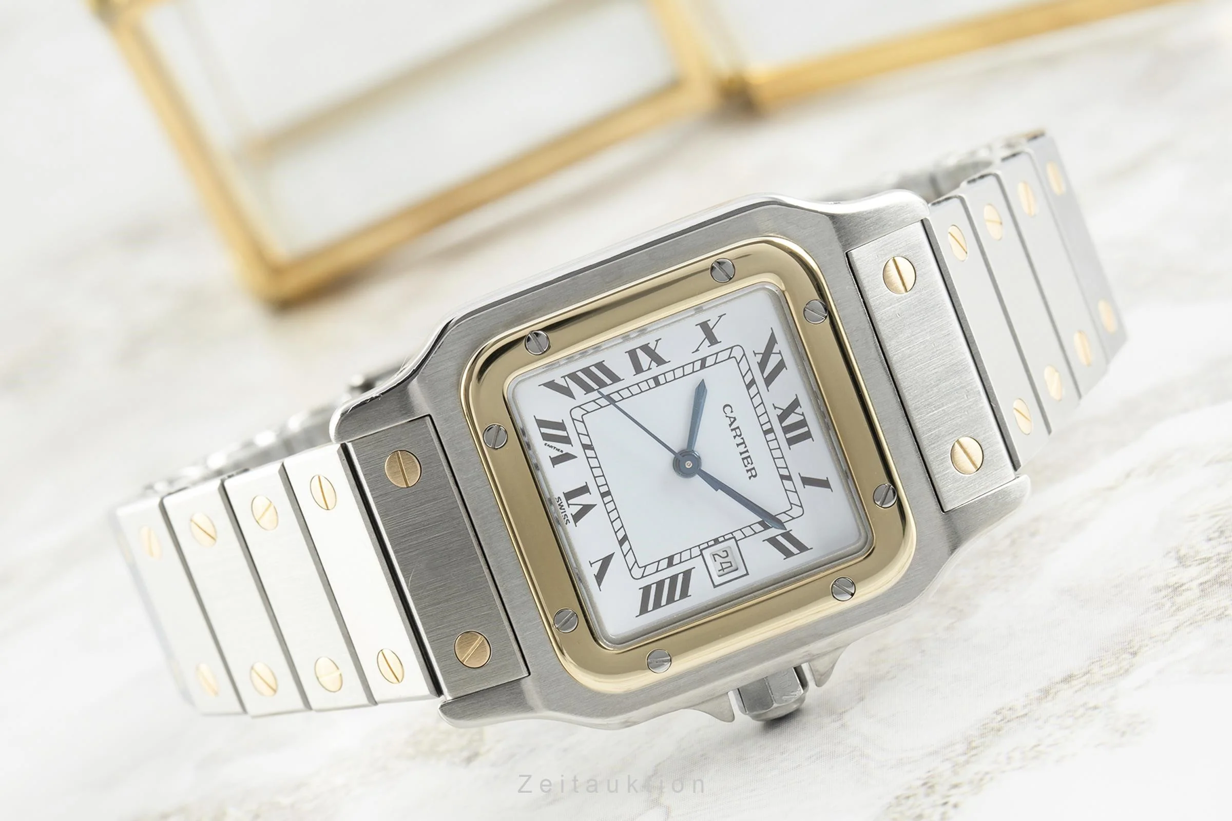 Cartier Santos steel / gold automatic men's watch 2961  [2108391] - Image 2