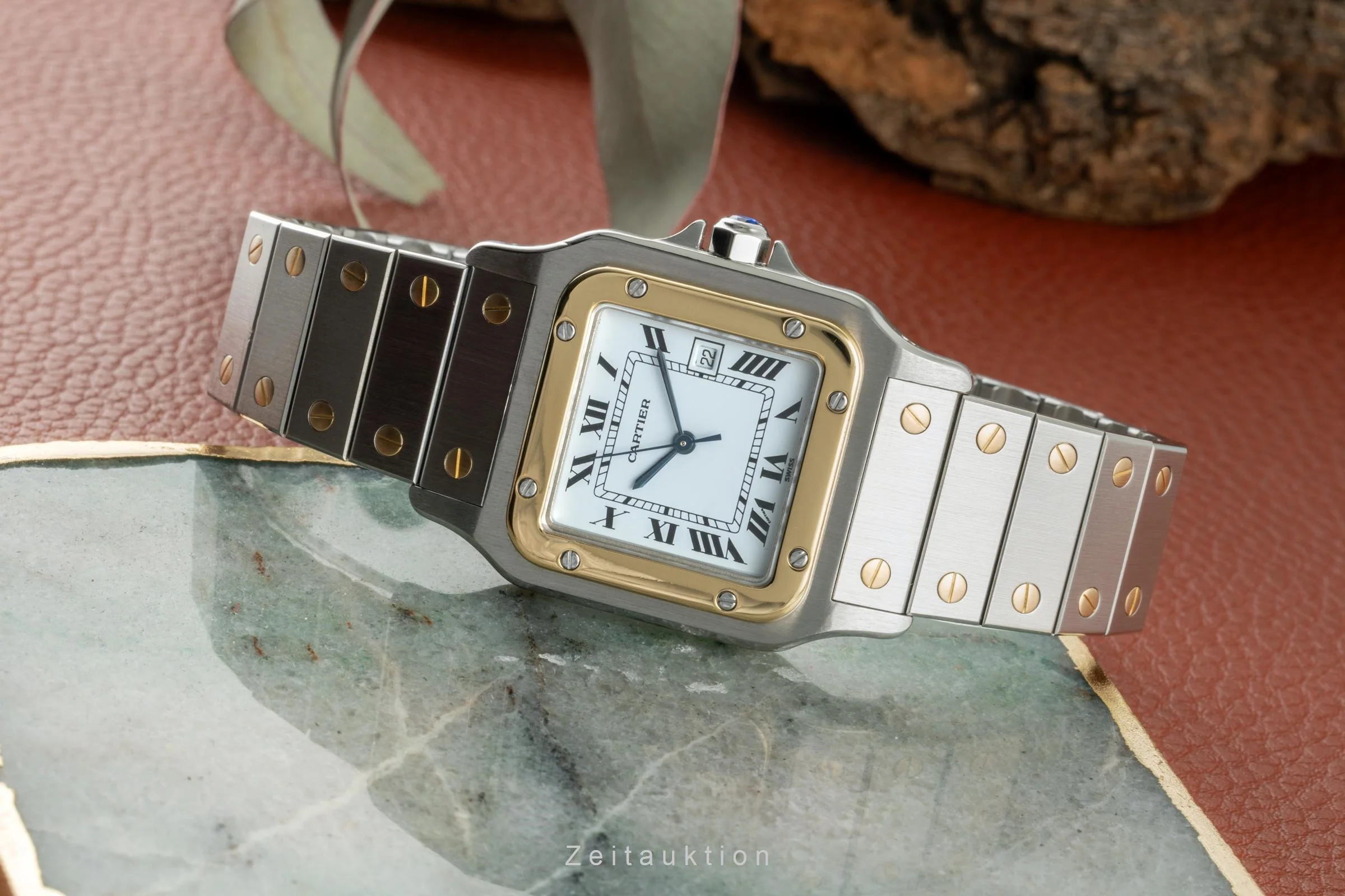 Cartier Santos steel / gold automatic men's watch 2961  [2401403] - Image 2