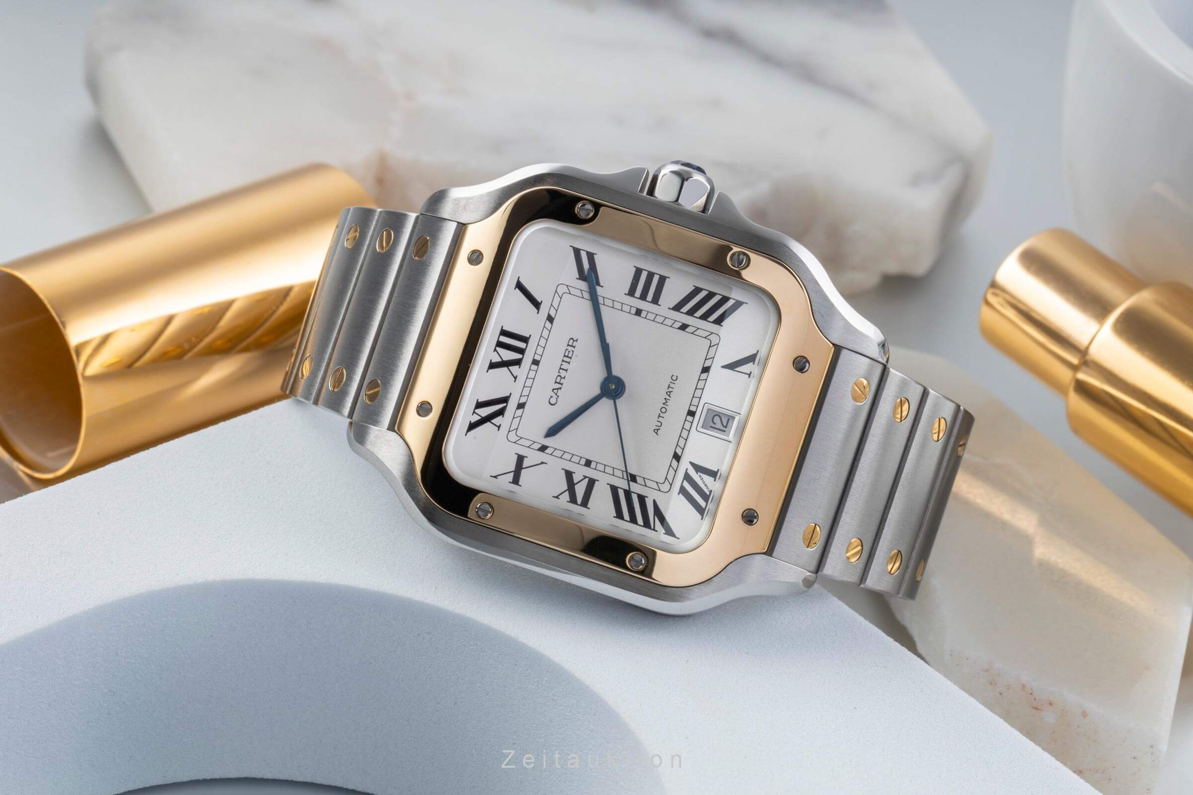 Cartier Santos steel / gold automatic men's watch W2SA0006  [2404535] - Image 2