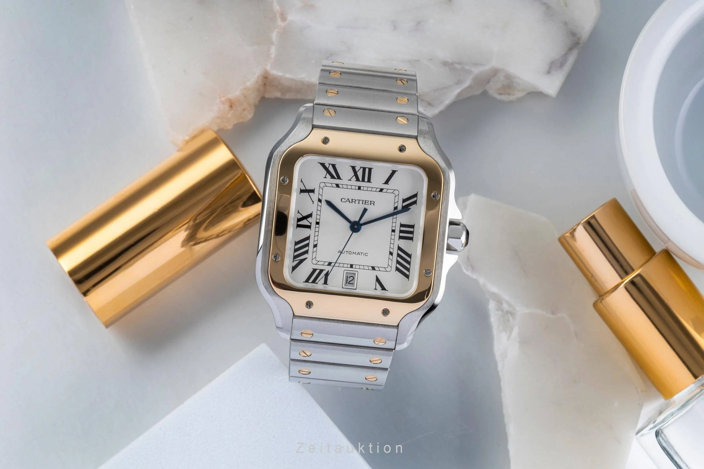 Cartier Santos steel / gold automatic men's watch W2SA0006  [2404535] - Image 3