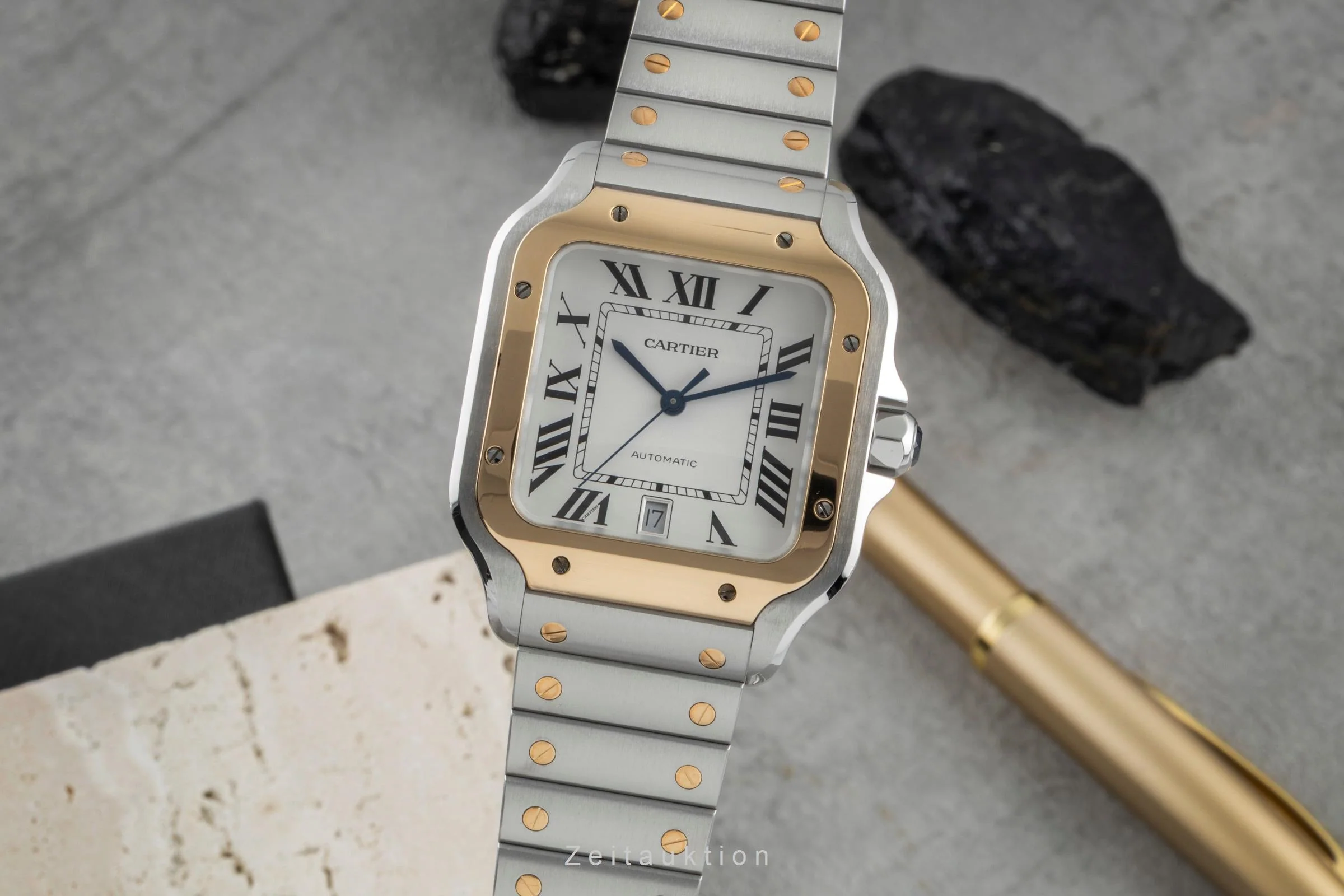 Cartier Santos steel / gold automatic men's watch W2SA0009 LP: 13400EUR  [2506313] - Image 2