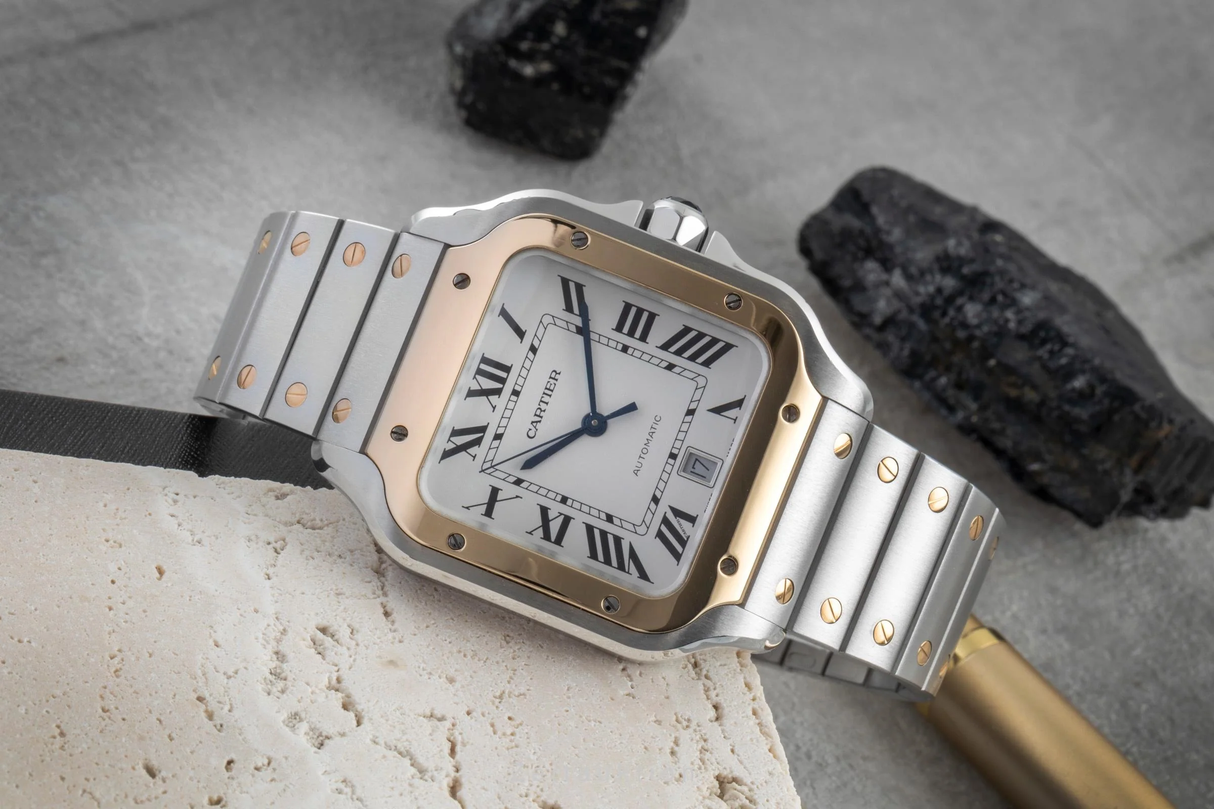 Cartier Santos steel / gold automatic men's watch W2SA0009 LP: 13400EUR  [2506313] - Image 3