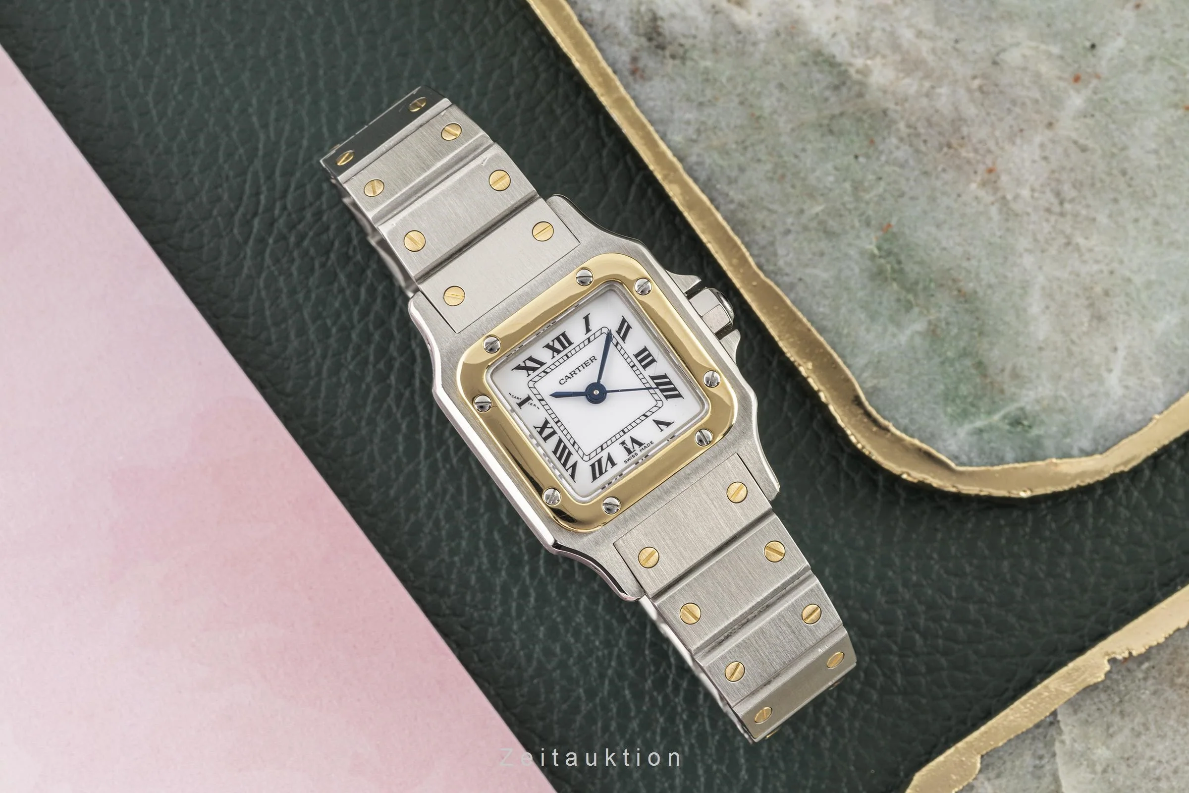Cartier Santos steel / gold automatic women's watch 0902  [2206683] - Image 2