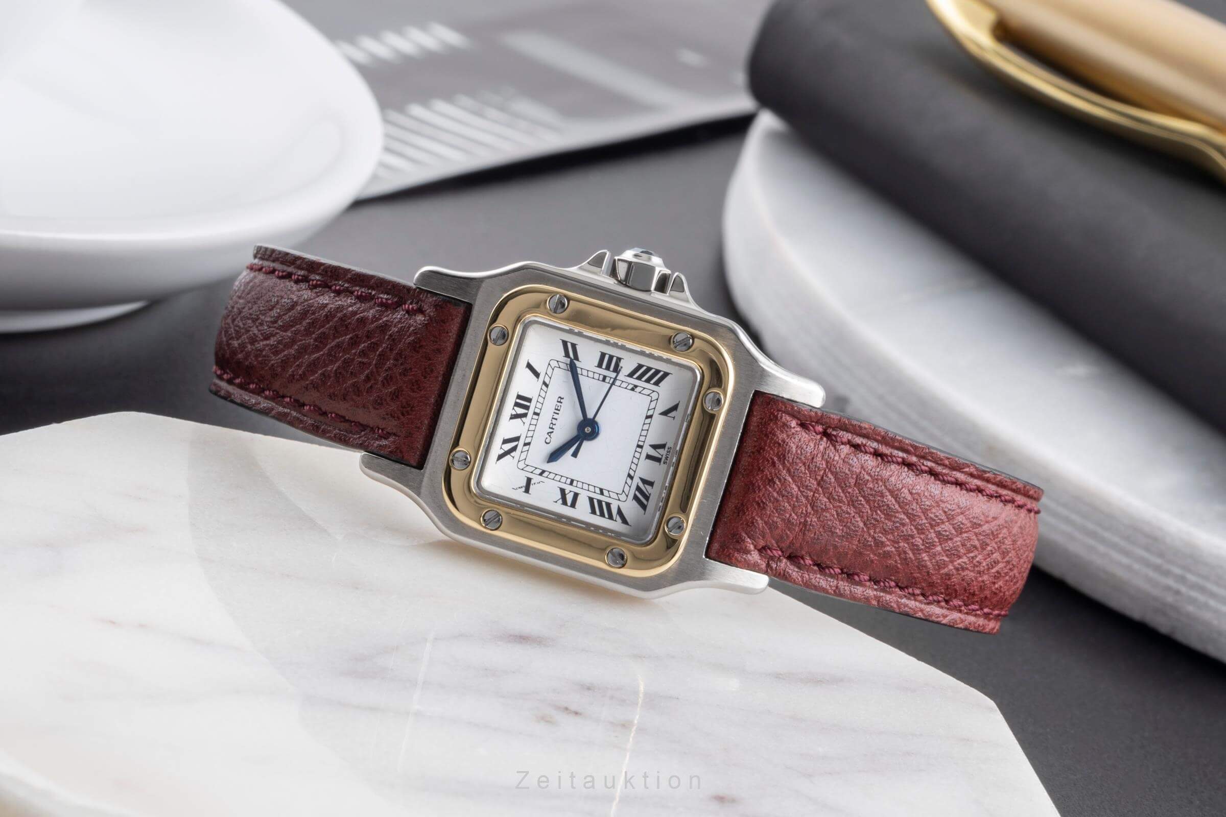 Cartier Santos steel / gold automatic women's watch 0902  [2406568] - Image 2