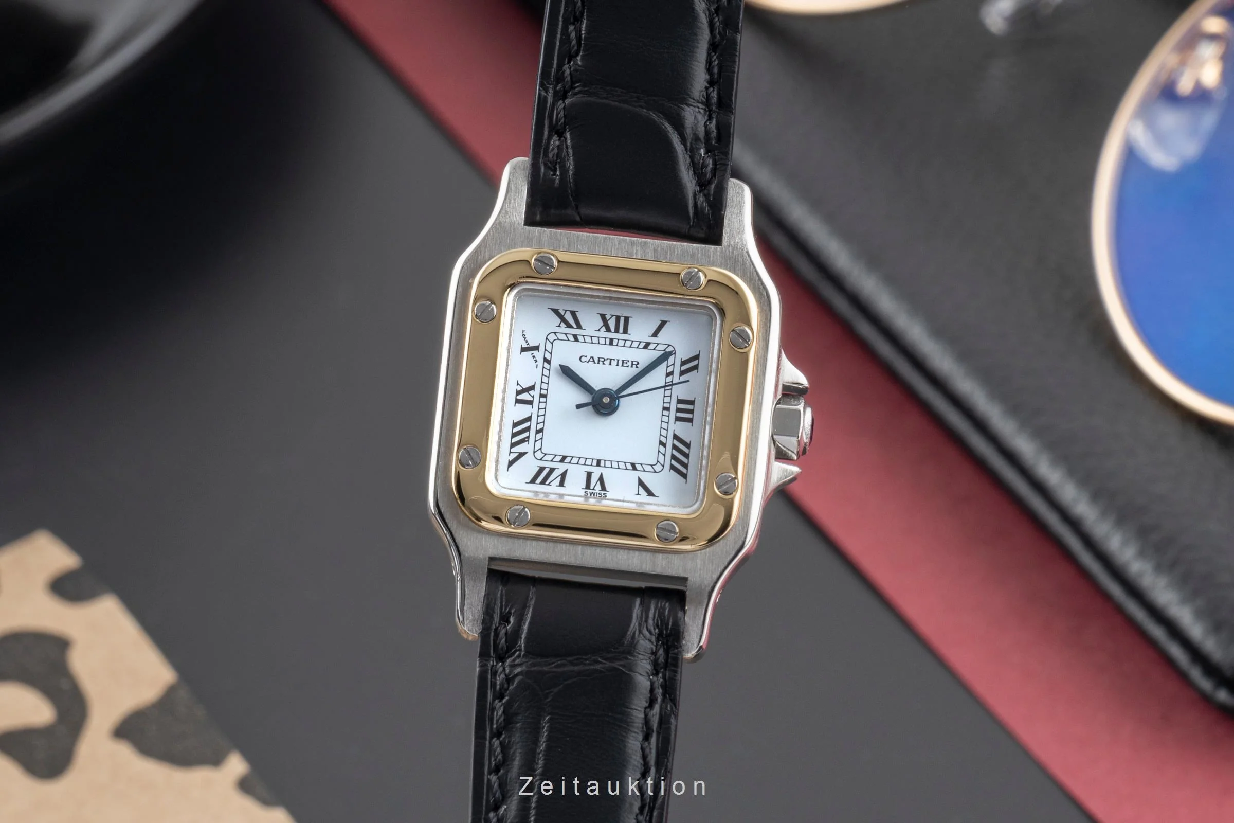 Cartier Santos steel / gold automatic women's watch 0902  [2503618] - Image 2