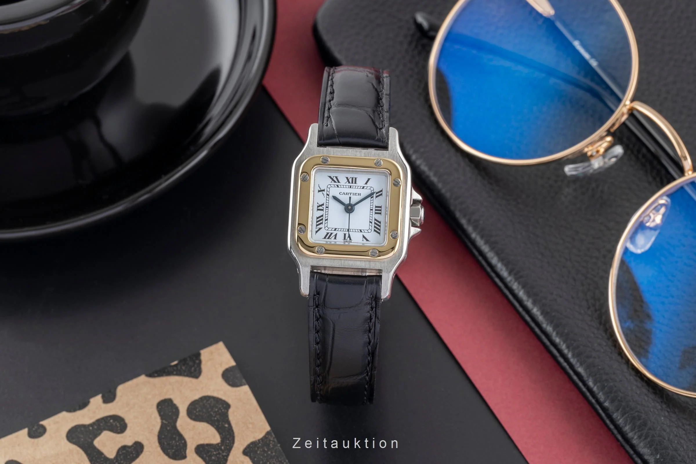 Cartier Santos steel / gold automatic women's watch 0902  [2503618] - Image 4