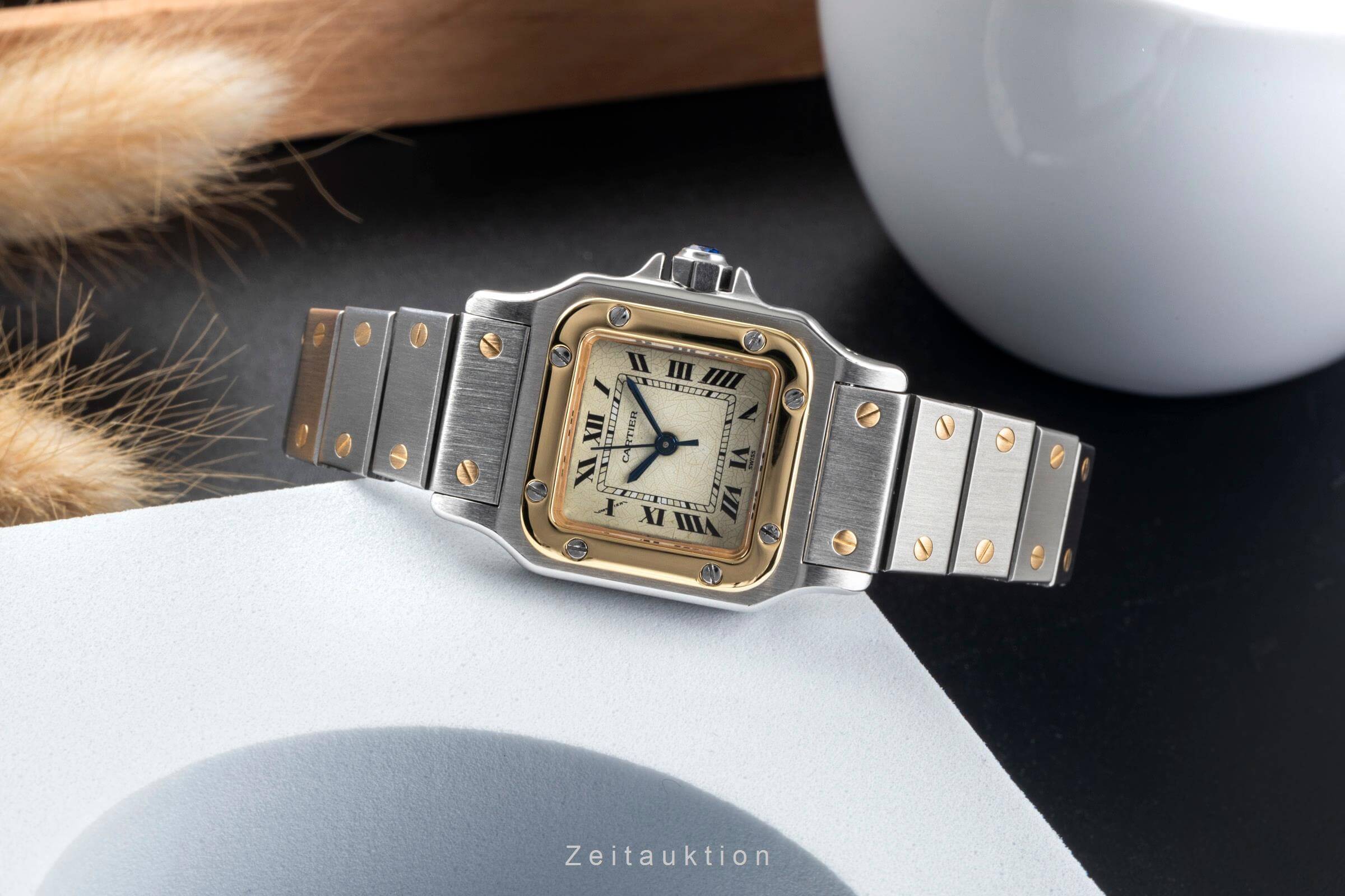 Cartier Santos steel / gold automatic women's watch  [2406472] - Image 2