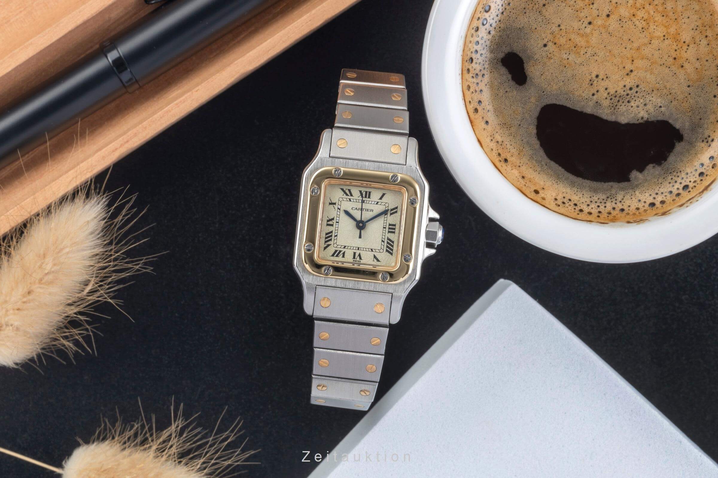 Cartier Santos steel / gold automatic women's watch  [2406472] - Image 3