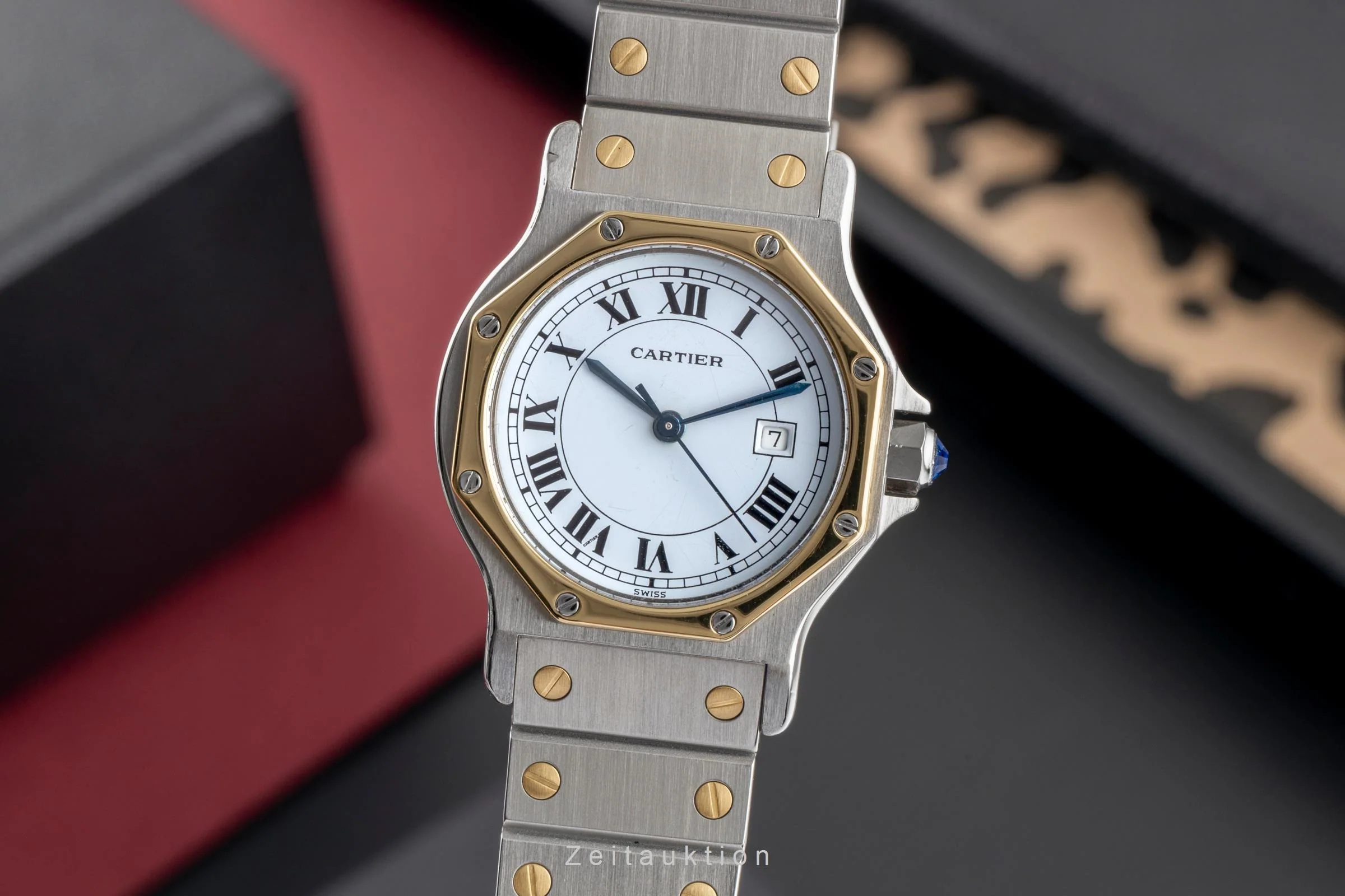 Cartier Santos steel / gold automatic women's watch 2966  [2504565] - Image 2