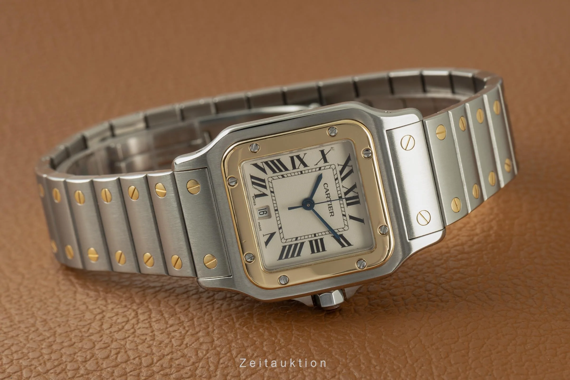 Cartier Santos steel / gold quartz men's watch 1566  [2107892] - Image 2