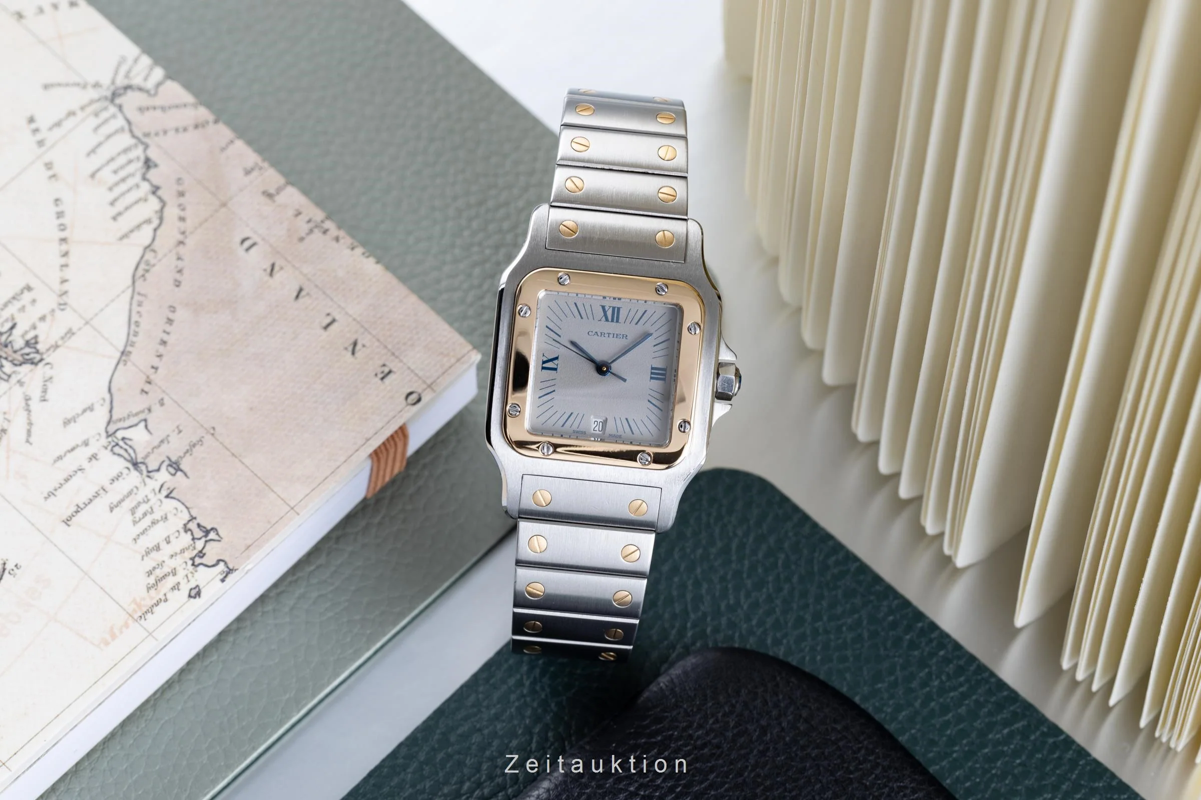 Cartier Santos steel / gold quartz men's watch 187901  [2204332] - Image 2