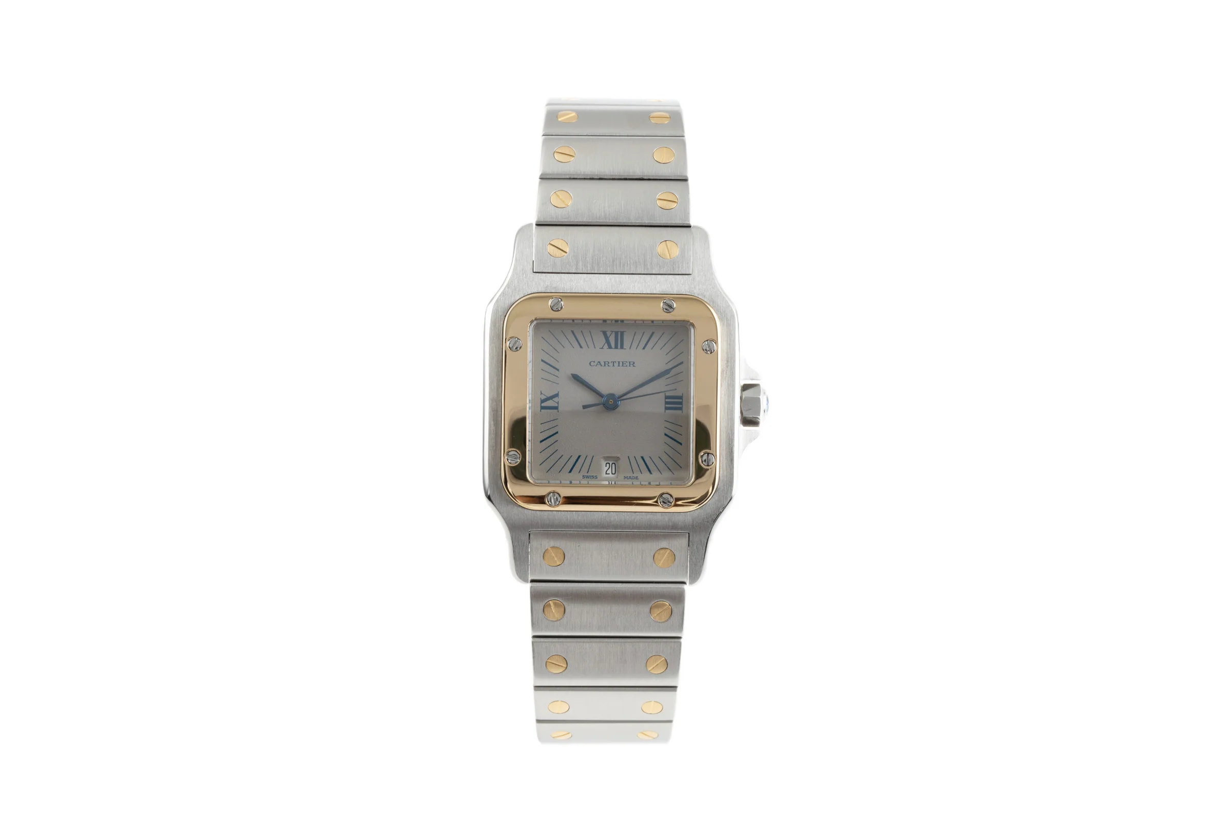 Cartier Santos steel / gold quartz men's watch 187901  [2204332] - Image 4