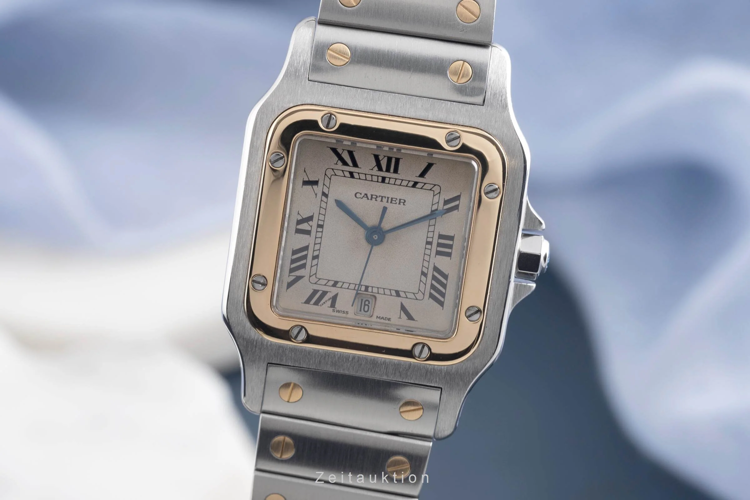 Cartier Santos steel / gold quartz men's watch W20011C4  [2501619] - Image 2