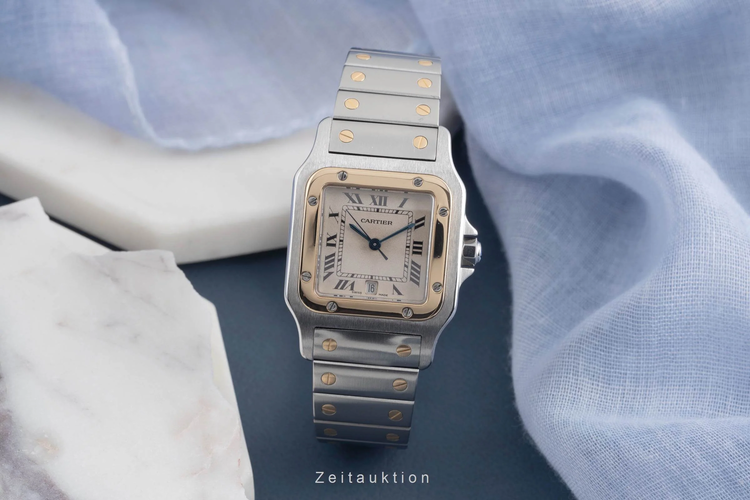 Cartier Santos steel / gold quartz men's watch W20011C4  [2501619] - Image 4