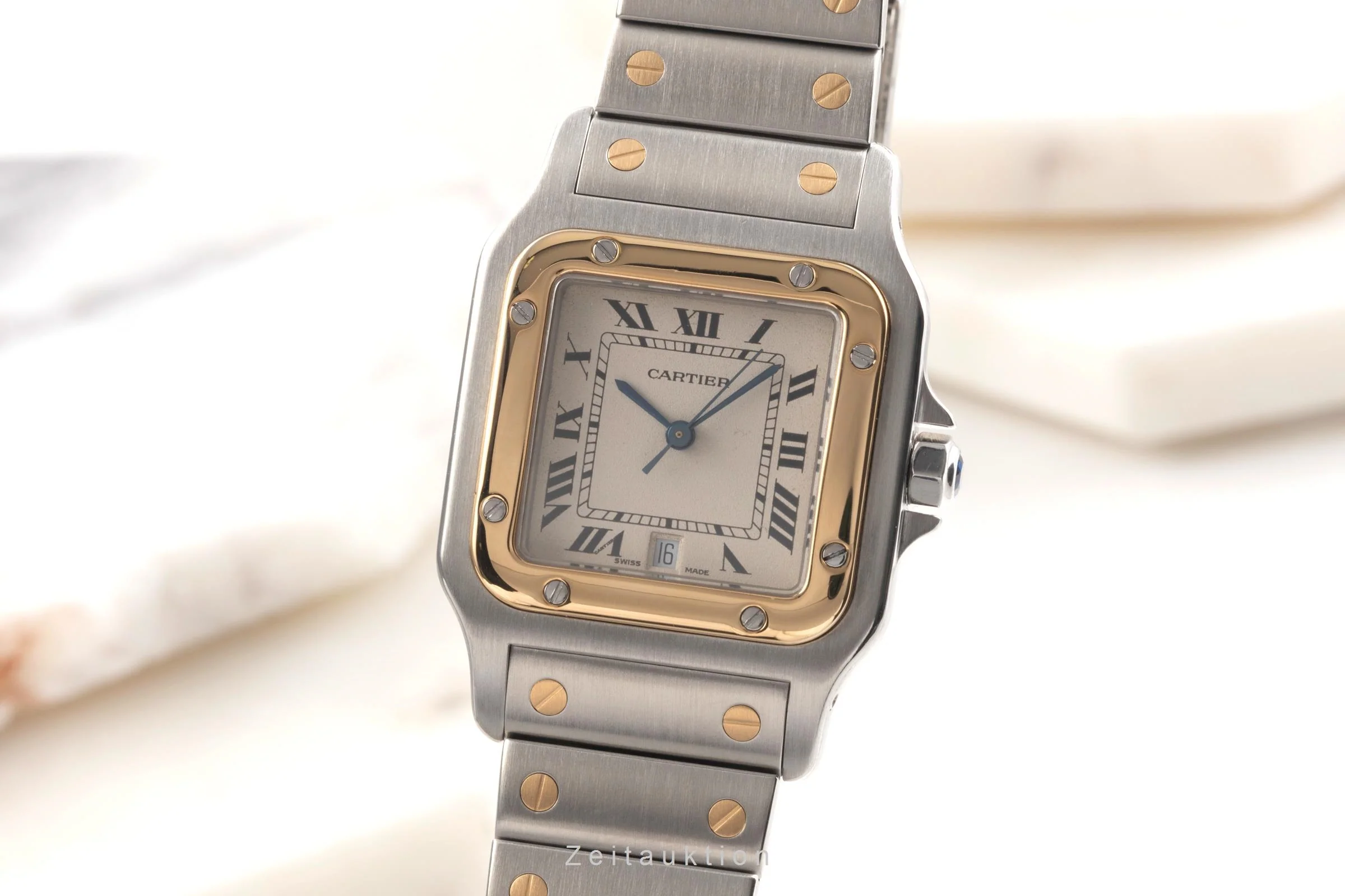 Cartier Santos steel / gold quartz men's watch W20011C4  [2502143] - Image 2