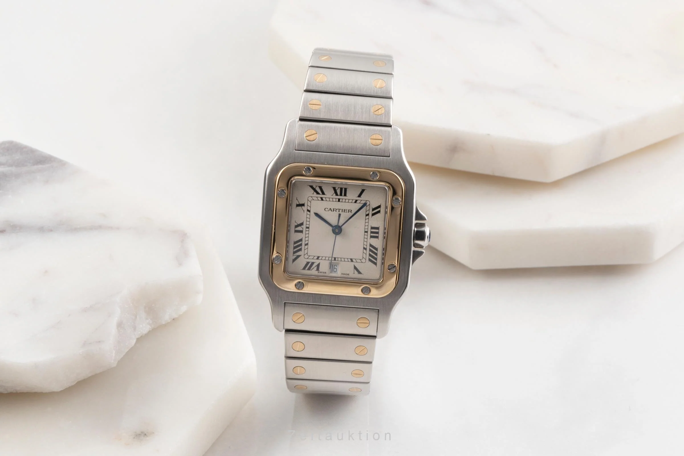 Cartier Santos steel / gold quartz men's watch W20011C4  [2502143] - Image 4