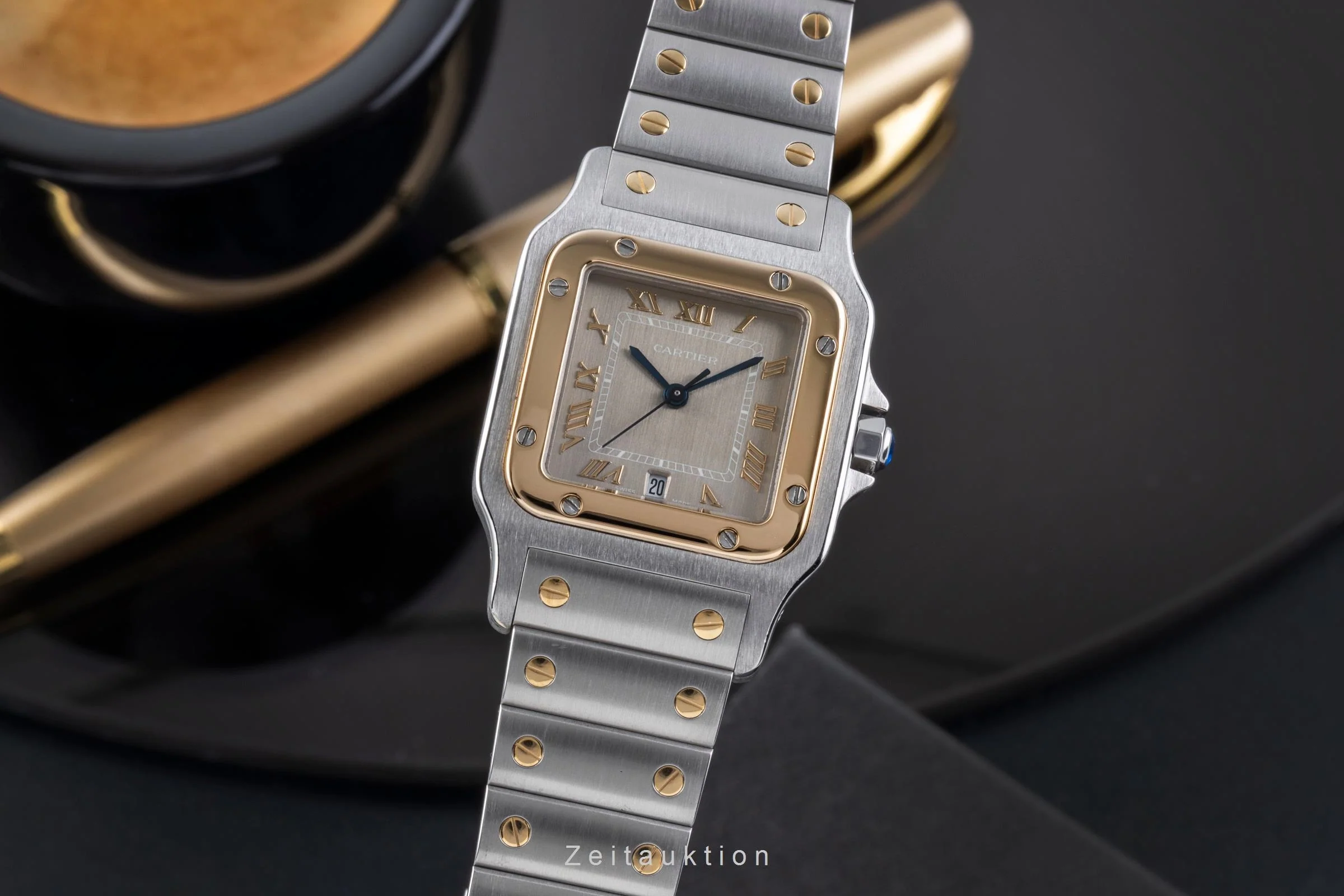Cartier Santos steel / gold quartz unisex 1566  [2507215] - Image 2